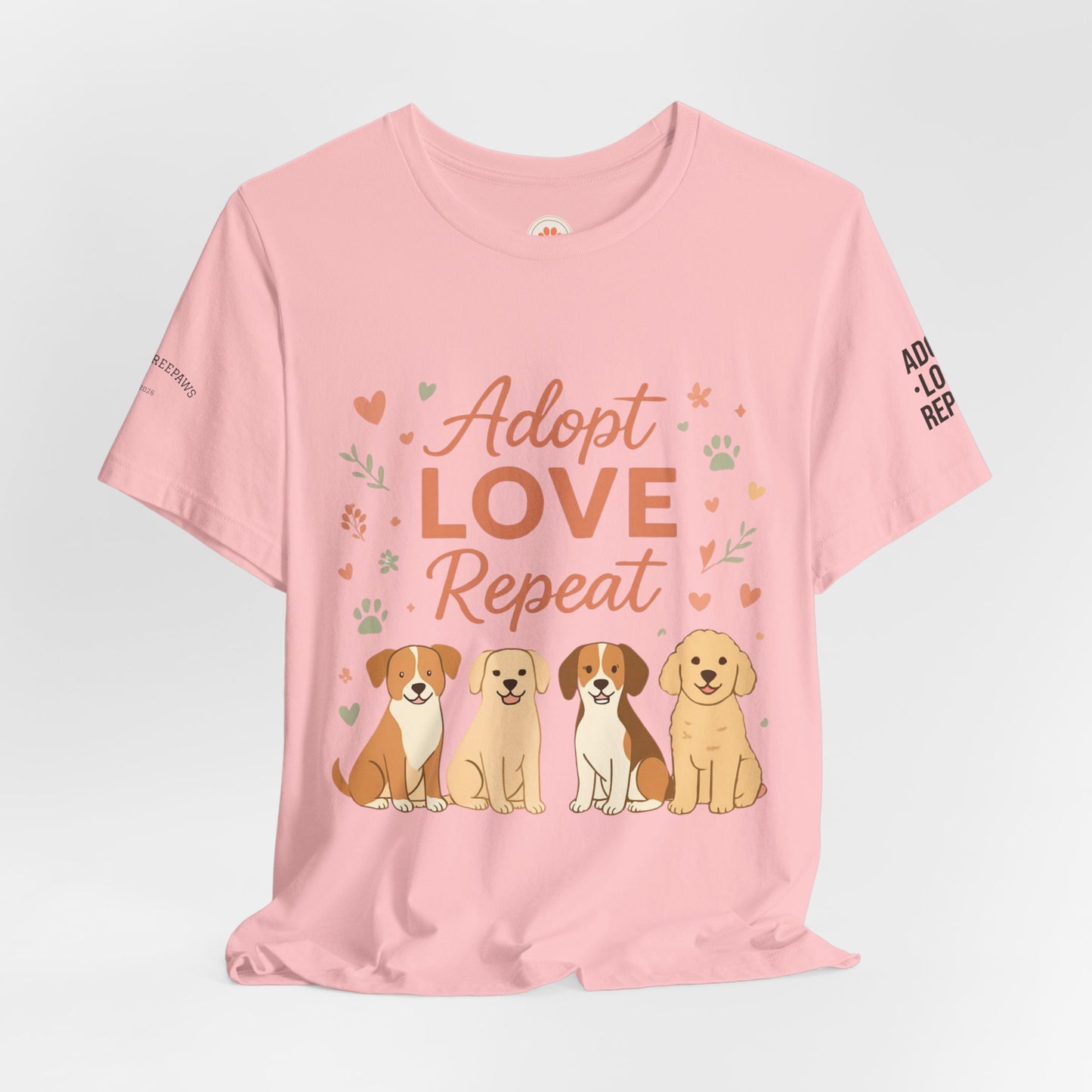Adopt Love Repeat Tee — “My Therapist Has Four Legs” Dog Lover T‑Shirt