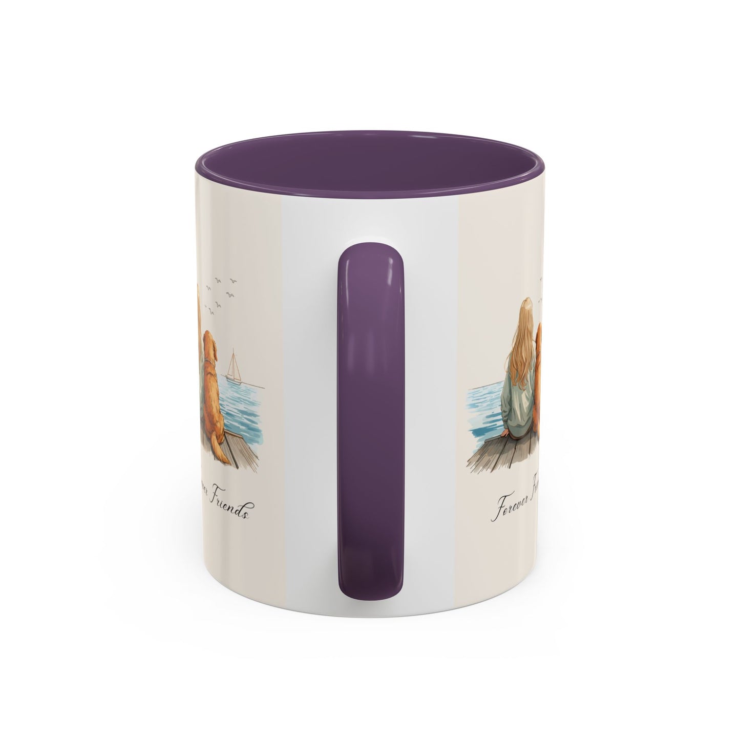 Wag More, Worry Less Dog Lover Coffee Mug — 'Forever Friends' Accent Ceramic Mug (11/15oz)