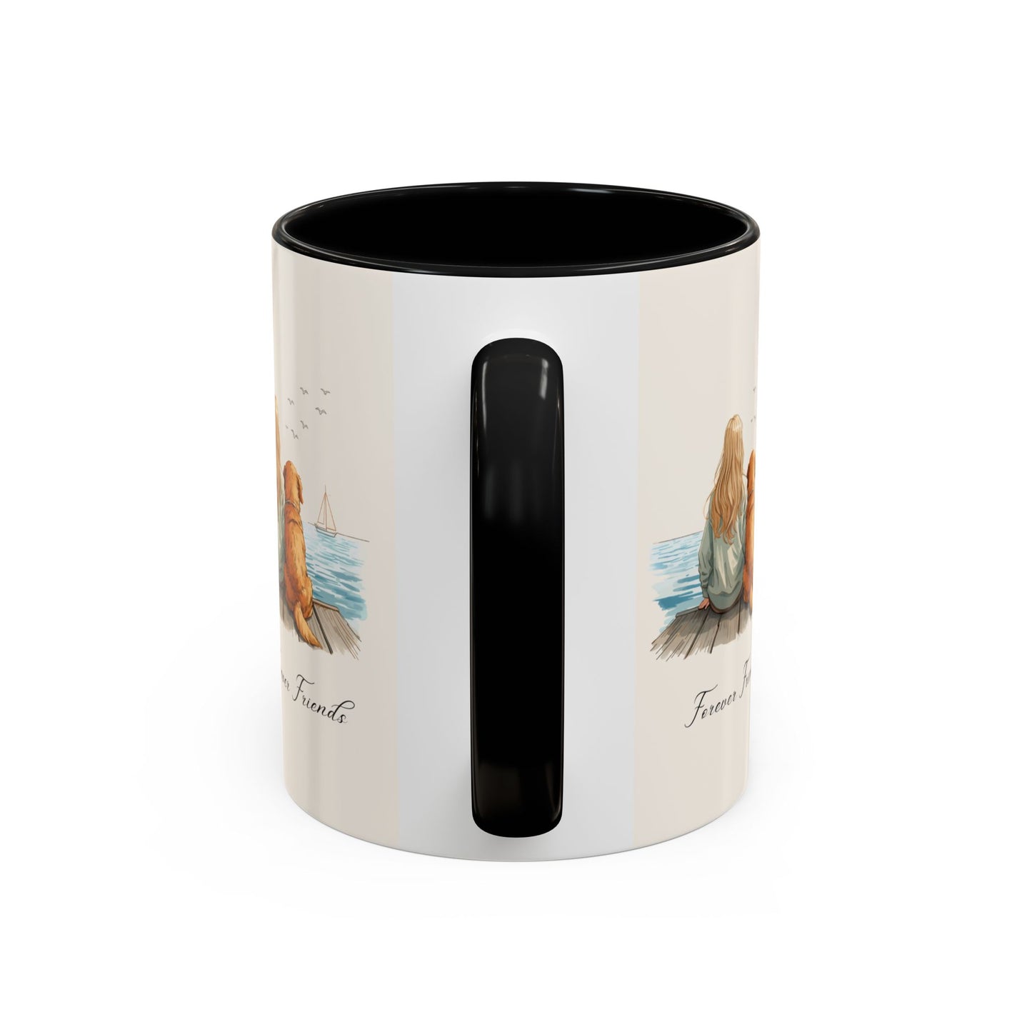 Wag More, Worry Less Dog Lover Coffee Mug — 'Forever Friends' Accent Ceramic Mug (11/15oz)