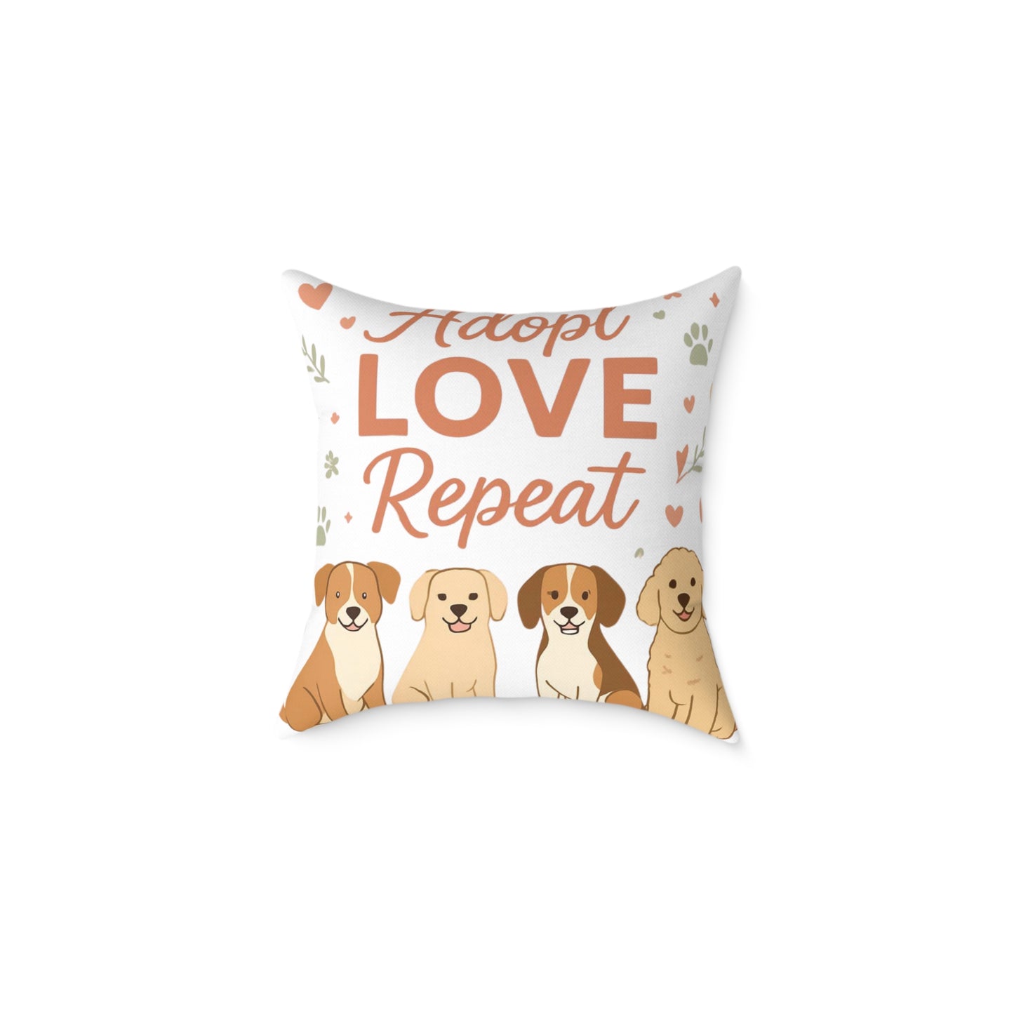Adopt Love Repeat Dog Pillow — "My Therapist Has Four Legs" Square Throw Pillow
