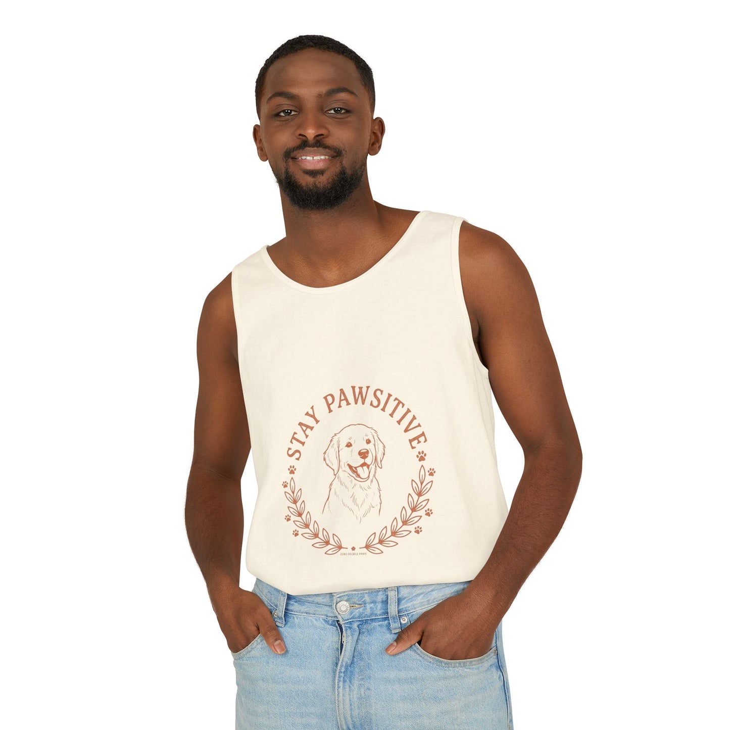 Stay Pawsitive Dog Tank — "Home Is Where My Dog Is" Graphic Tank Top