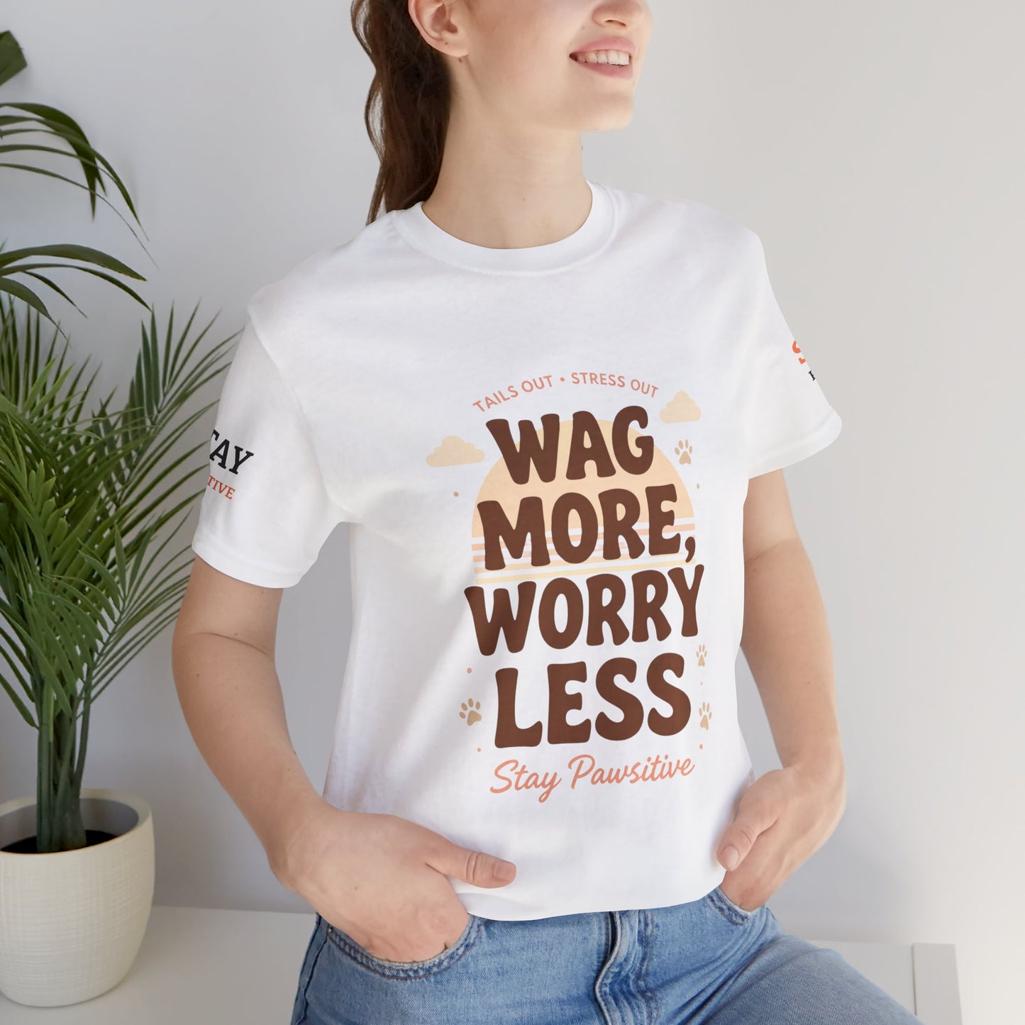 Stay Pawsitive Unisex Dog Lover Tee – Cute Graphic Shirt