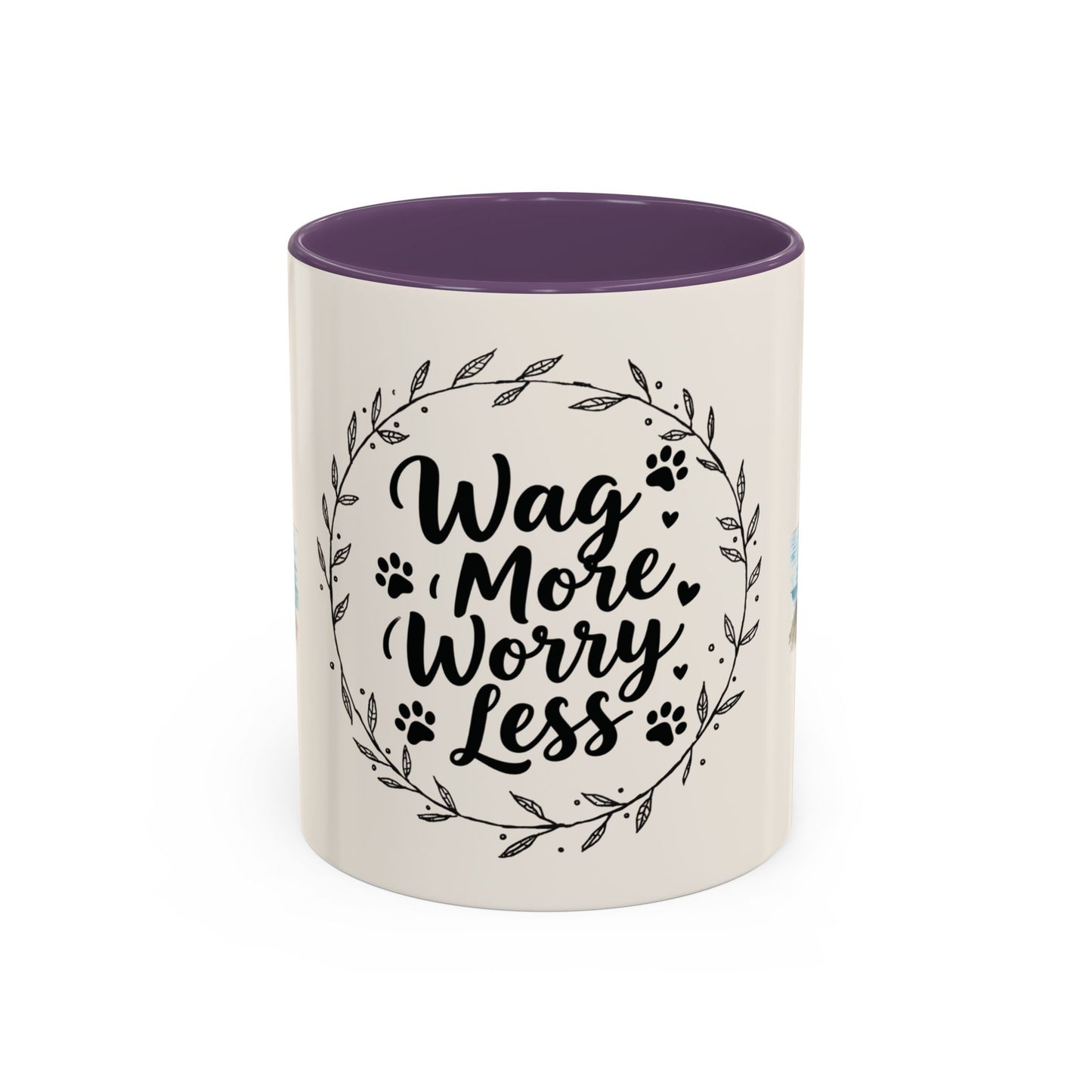 Wag More, Worry Less Dog Lover Coffee Mug — 'Forever Friends' Accent Ceramic Mug (11/15oz)
