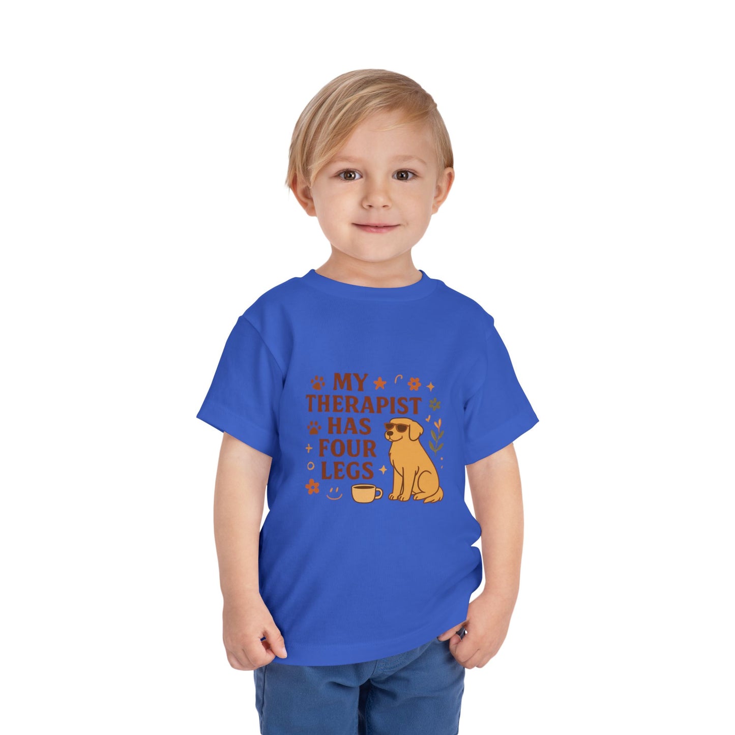 Toddler Tee — "My Therapist Has Four Legs" / "Adopt Love Repeat" Puppy Rescue Shirt