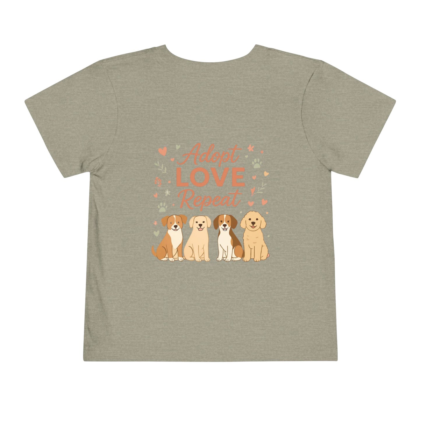 Toddler Tee — "My Therapist Has Four Legs" / "Adopt Love Repeat" Puppy Rescue Shirt