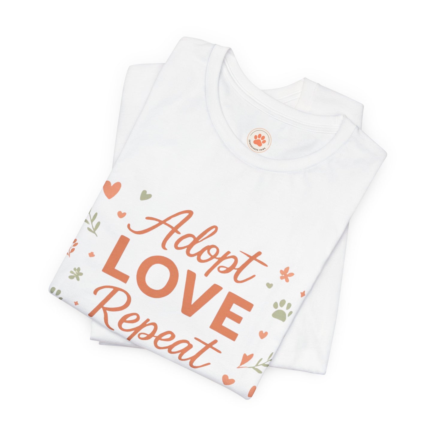 Adopt Love Repeat Tee — “My Therapist Has Four Legs” Dog Lover T‑Shirt