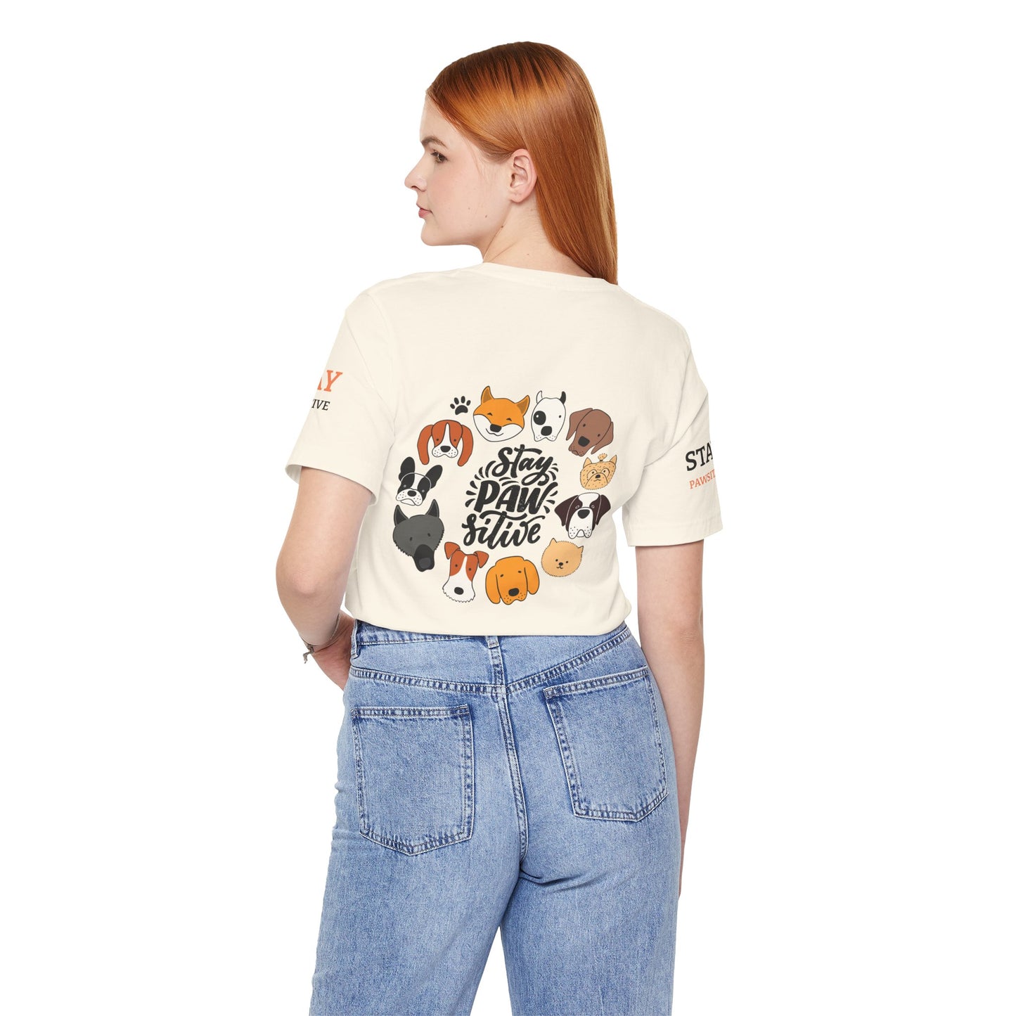 Stay Pawsitive Unisex Dog Lover Tee – Cute Graphic Shirt