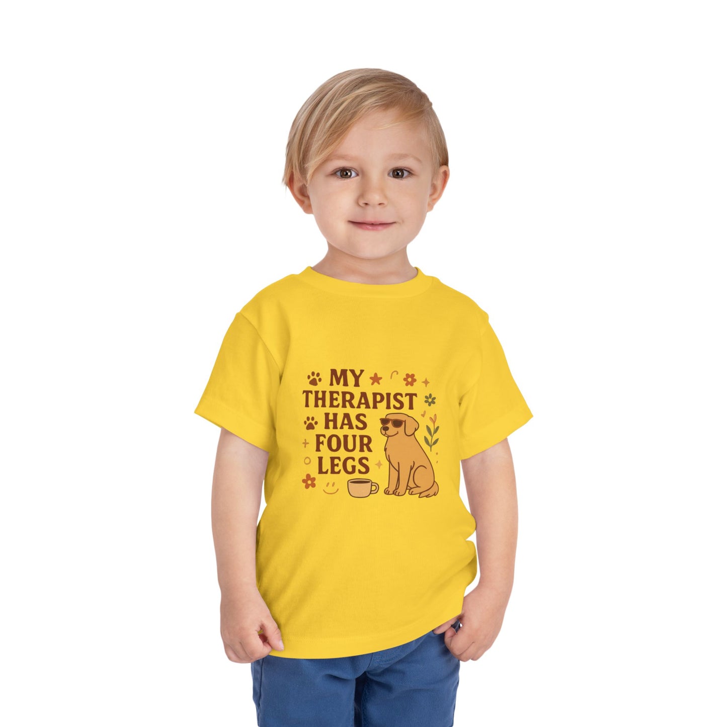 Toddler Tee — "My Therapist Has Four Legs" / "Adopt Love Repeat" Puppy Rescue Shirt