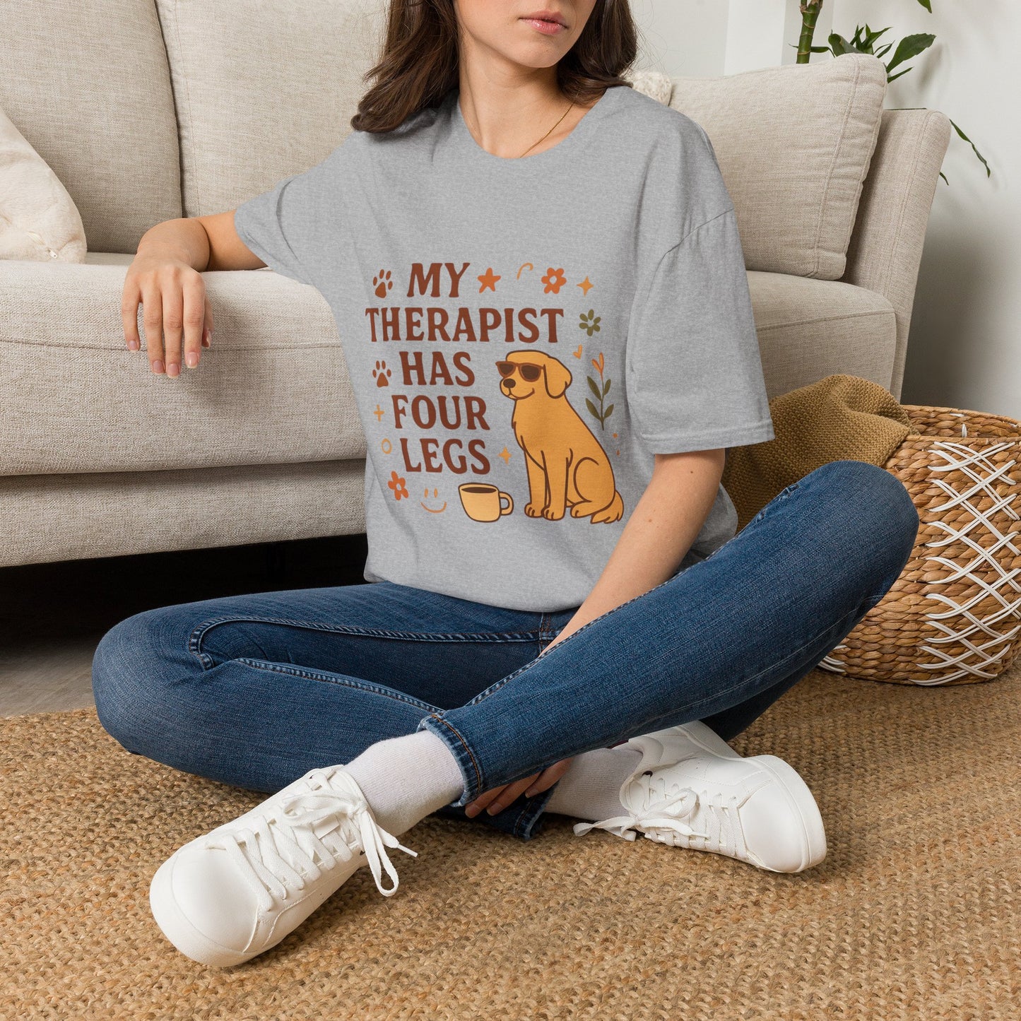 My Therapist Has Four Legs T-Shirt — Cute Dog Lover Graphic Tee