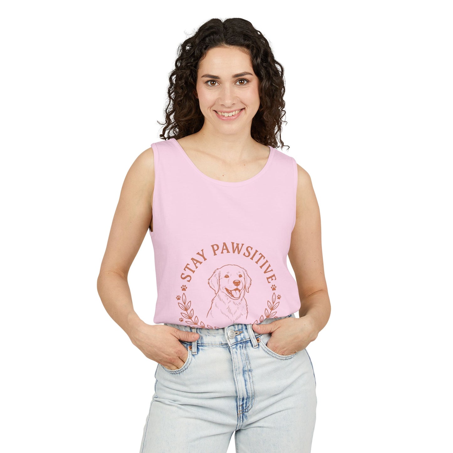 Stay Pawsitive Dog Tank — "Home Is Where My Dog Is" Graphic Tank Top