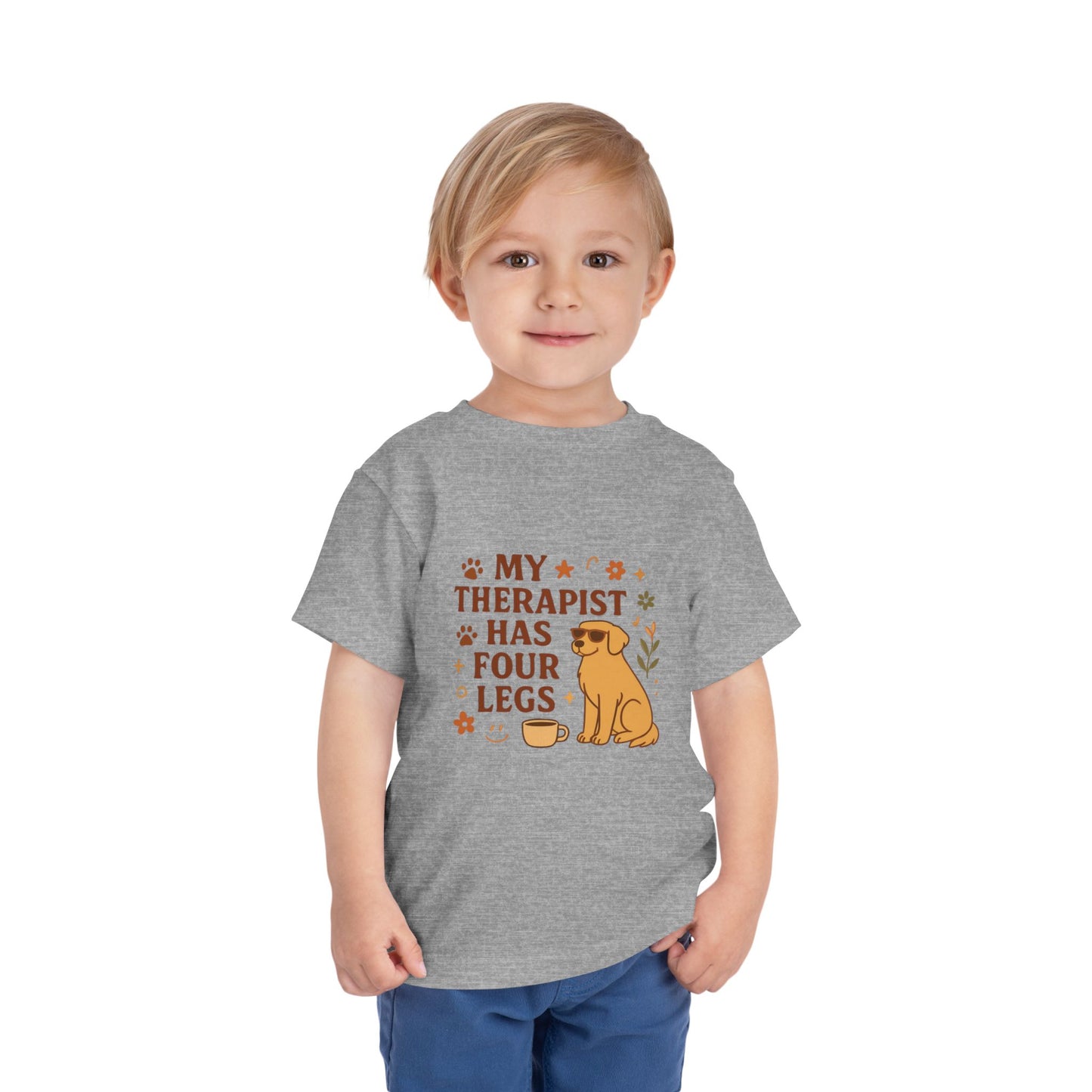 Toddler Tee — "My Therapist Has Four Legs" / "Adopt Love Repeat" Puppy Rescue Shirt