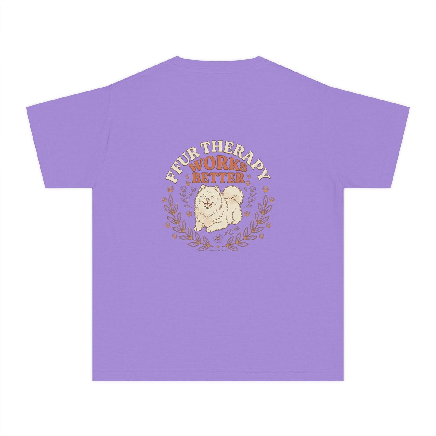 Youth Tee — “Less Humans More Dogs / Puppy Therapy Works Better” Cute Dog Graphic Shirt