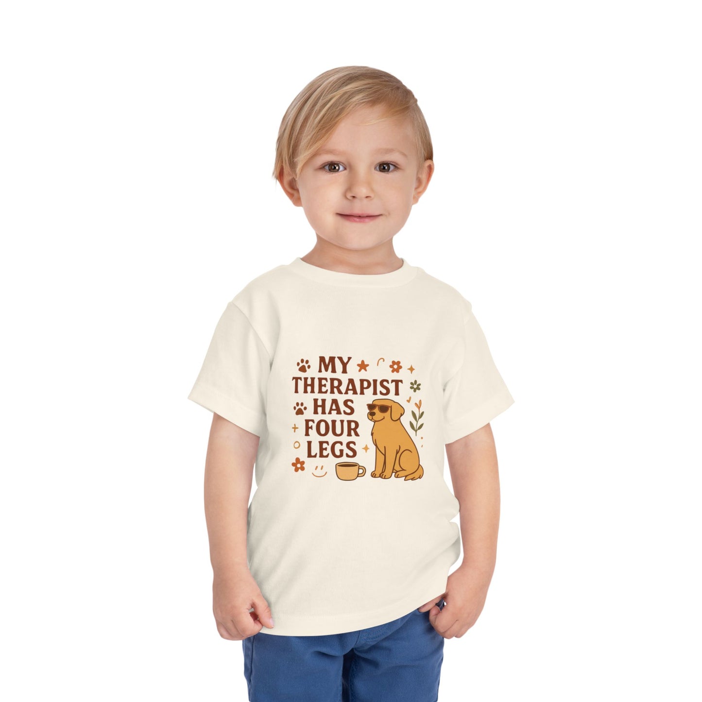 Toddler Tee — "My Therapist Has Four Legs" / "Adopt Love Repeat" Puppy Rescue Shirt