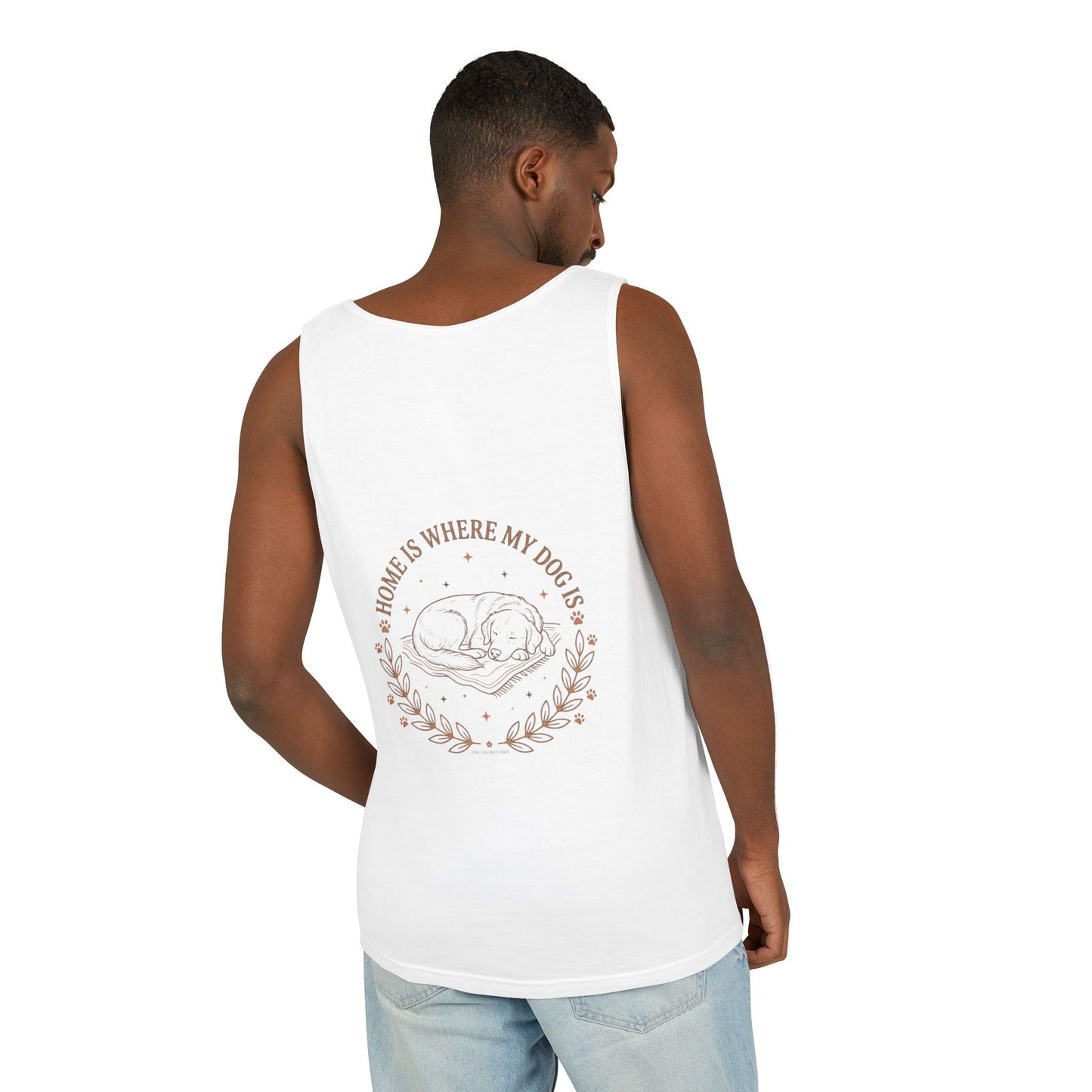 Stay Pawsitive Dog Tank — "Home Is Where My Dog Is" Graphic Tank Top