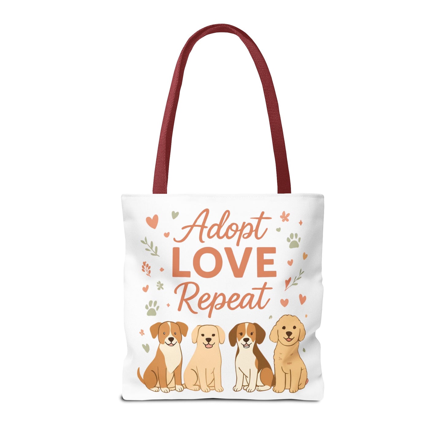 Dog Lover Tote Bag – "My Therapist Has Four Legs" & "Adopt Love Repeat" Canvas Tote