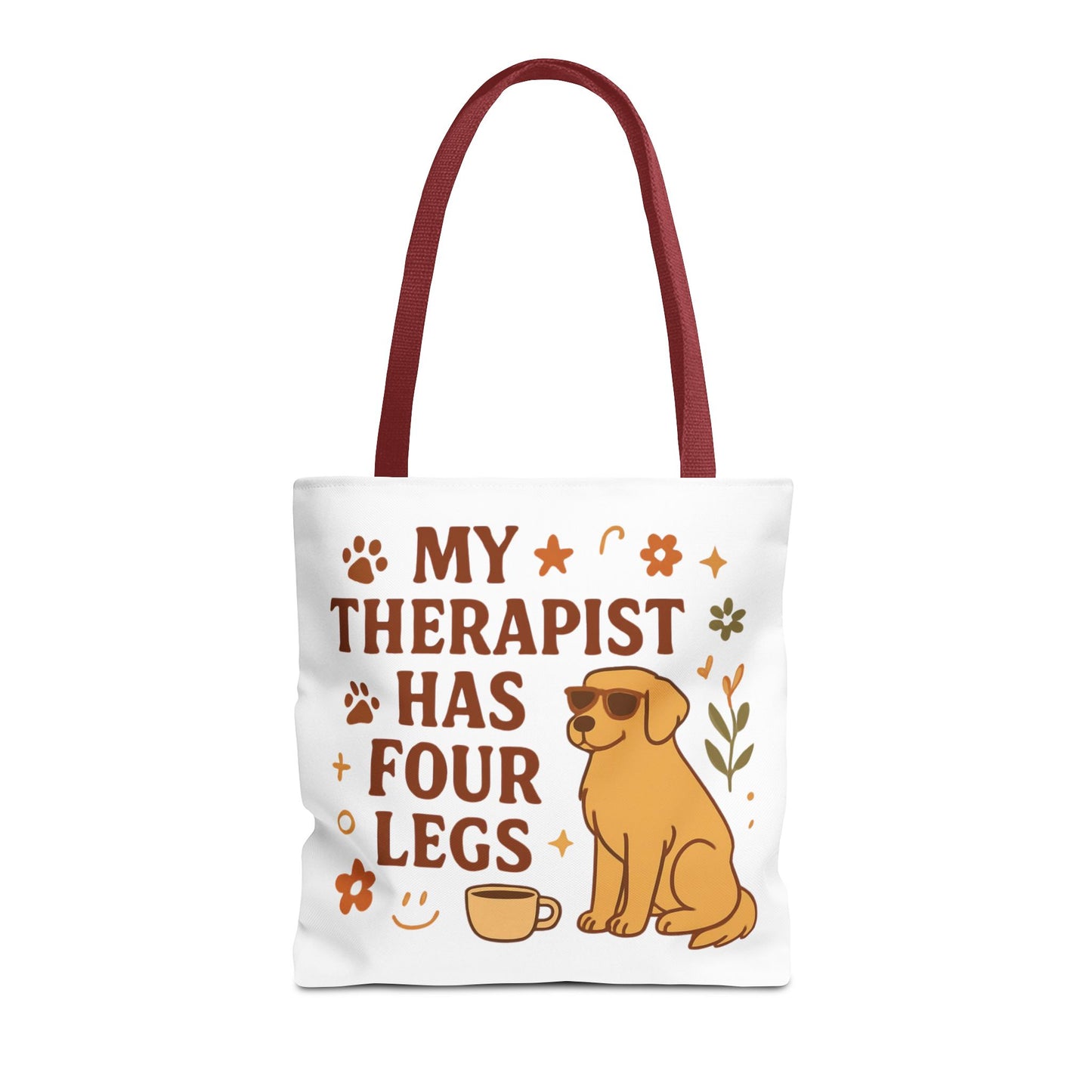 Dog Lover Tote Bag – "My Therapist Has Four Legs" & "Adopt Love Repeat" Canvas Tote