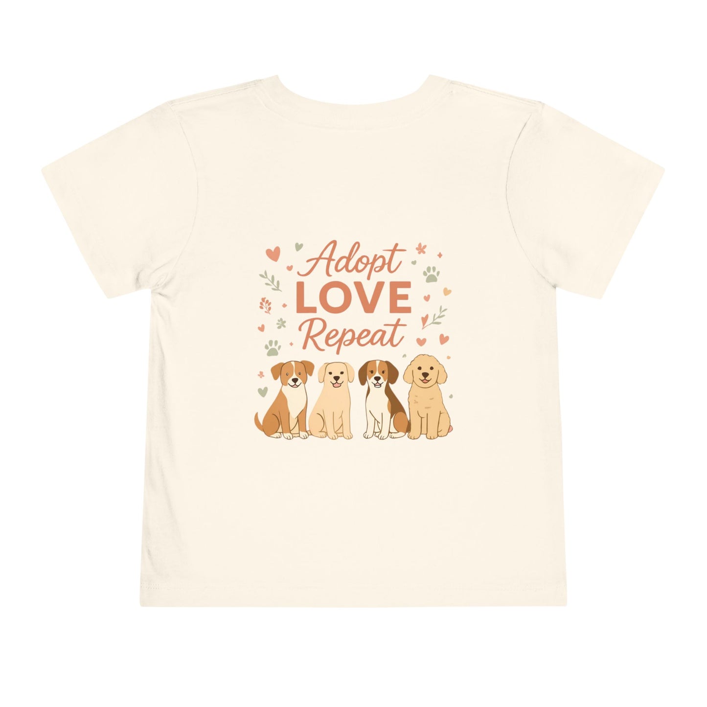 Toddler Tee — "My Therapist Has Four Legs" / "Adopt Love Repeat" Puppy Rescue Shirt