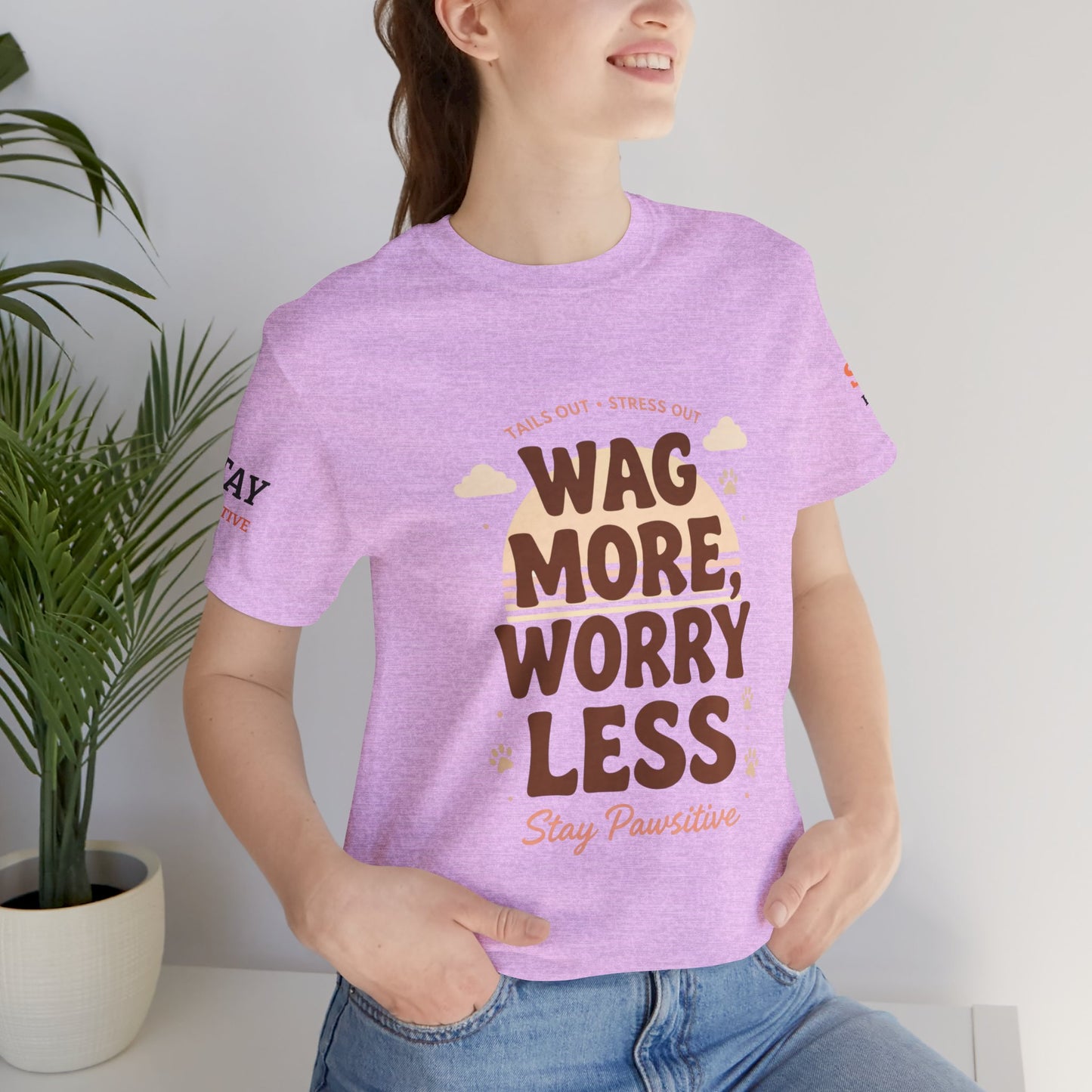 Stay Pawsitive Unisex Dog Lover Tee – Cute Graphic Shirt