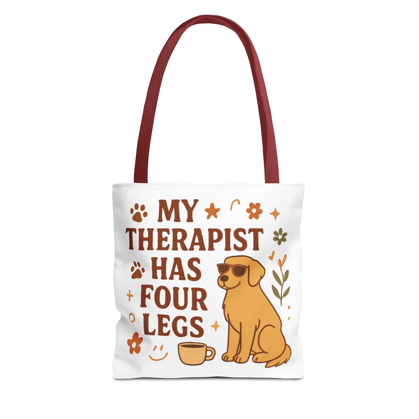 Dog Lover Tote Bag – "My Therapist Has Four Legs" & "Adopt Love Repeat" Canvas Tote
