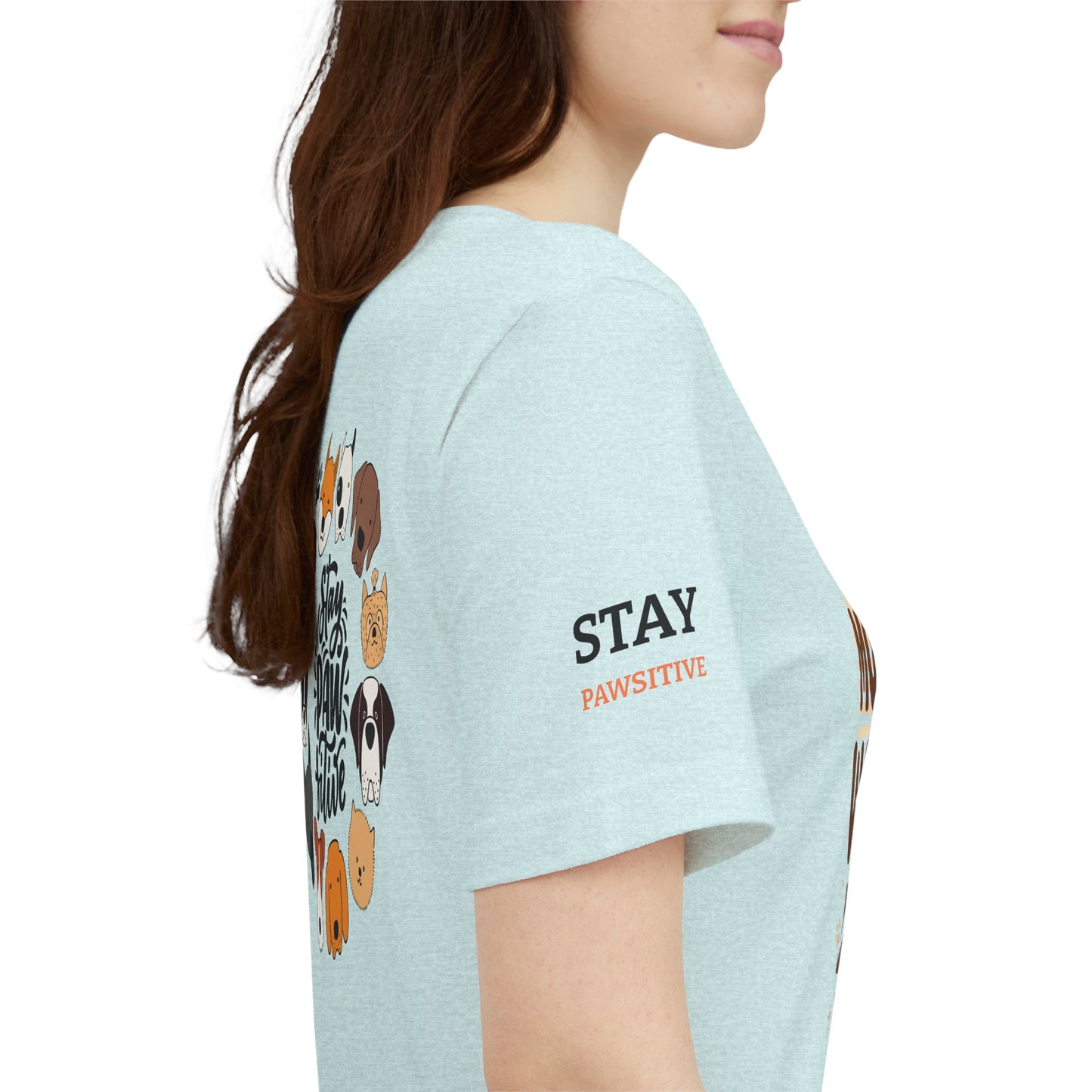Stay Pawsitive Unisex Dog Lover Tee – Cute Graphic Shirt