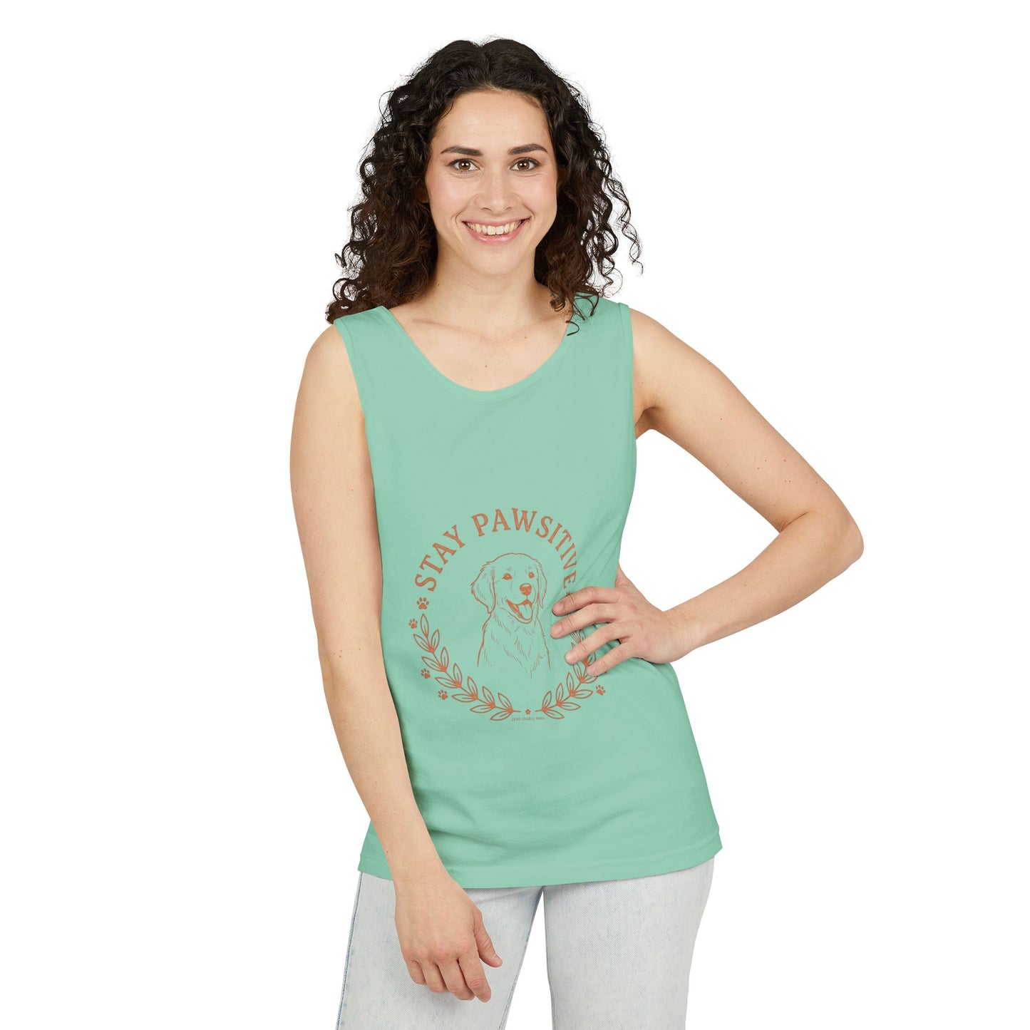 Stay Pawsitive Dog Tank — "Home Is Where My Dog Is" Graphic Tank Top
