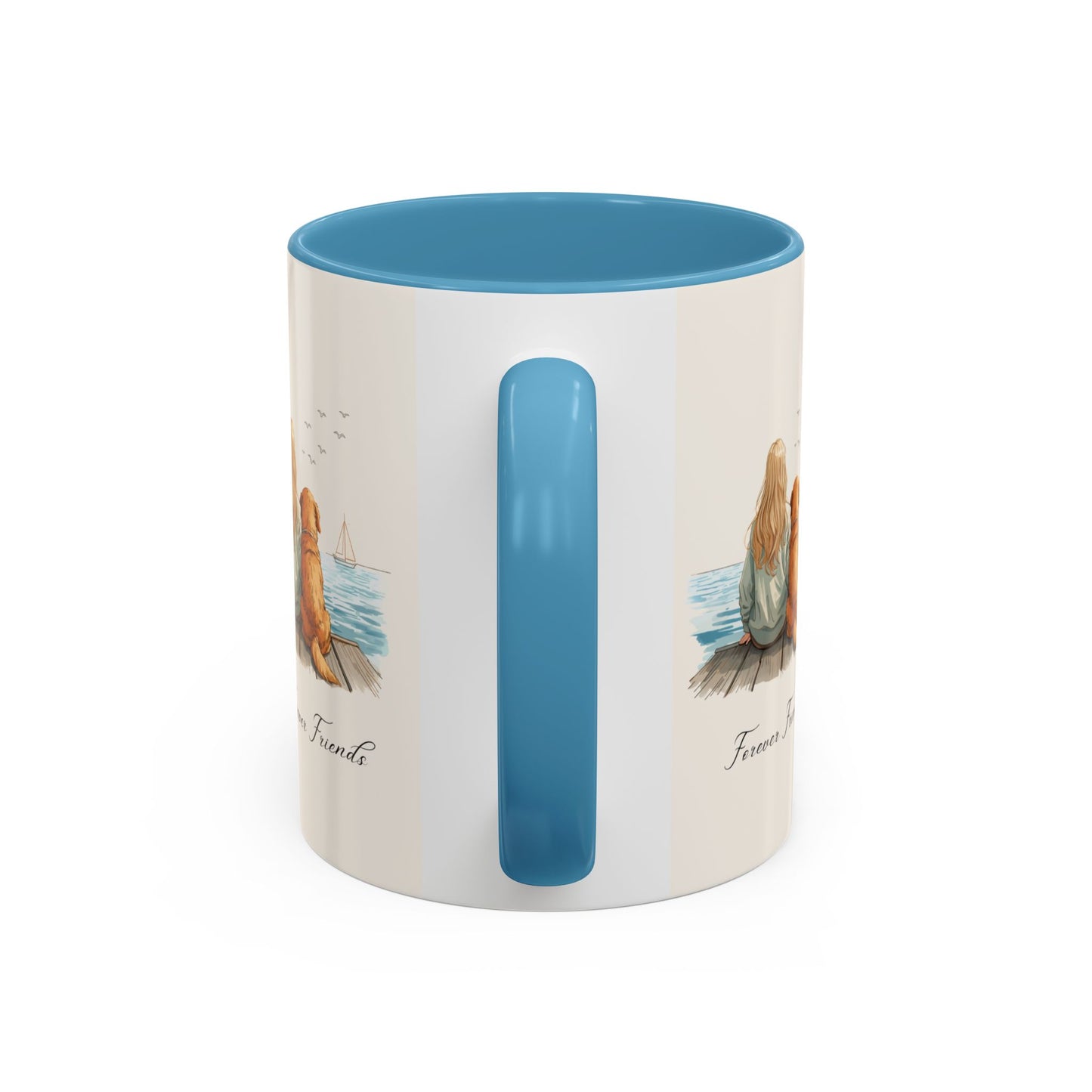Wag More, Worry Less Dog Lover Coffee Mug — 'Forever Friends' Accent Ceramic Mug (11/15oz)