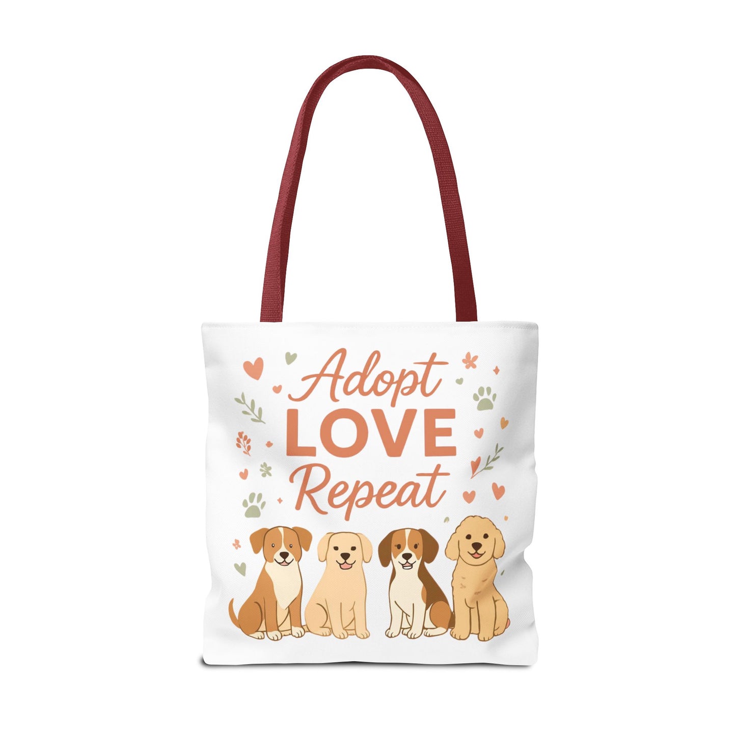 Dog Lover Tote Bag – "My Therapist Has Four Legs" & "Adopt Love Repeat" Canvas Tote