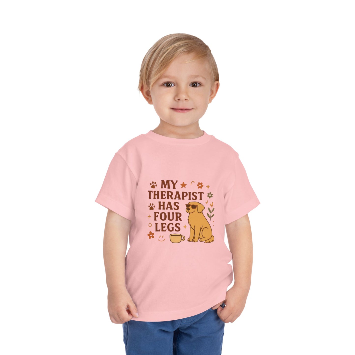 Toddler Tee — "My Therapist Has Four Legs" / "Adopt Love Repeat" Puppy Rescue Shirt