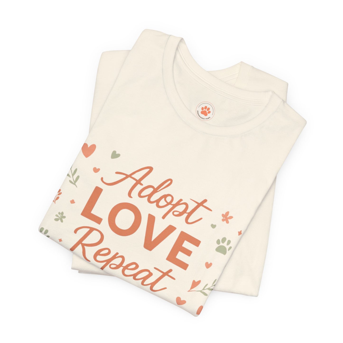 Adopt Love Repeat Tee — “My Therapist Has Four Legs” Dog Lover T‑Shirt