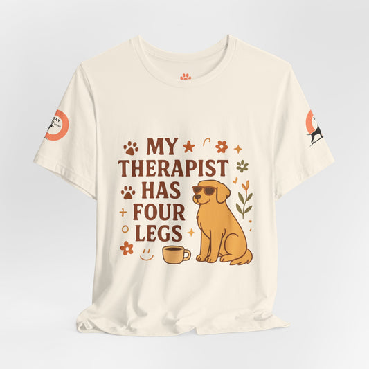 My Therapist Has Four Legs Tee — Adopt Love Repeat Dog Lover T-Shirt