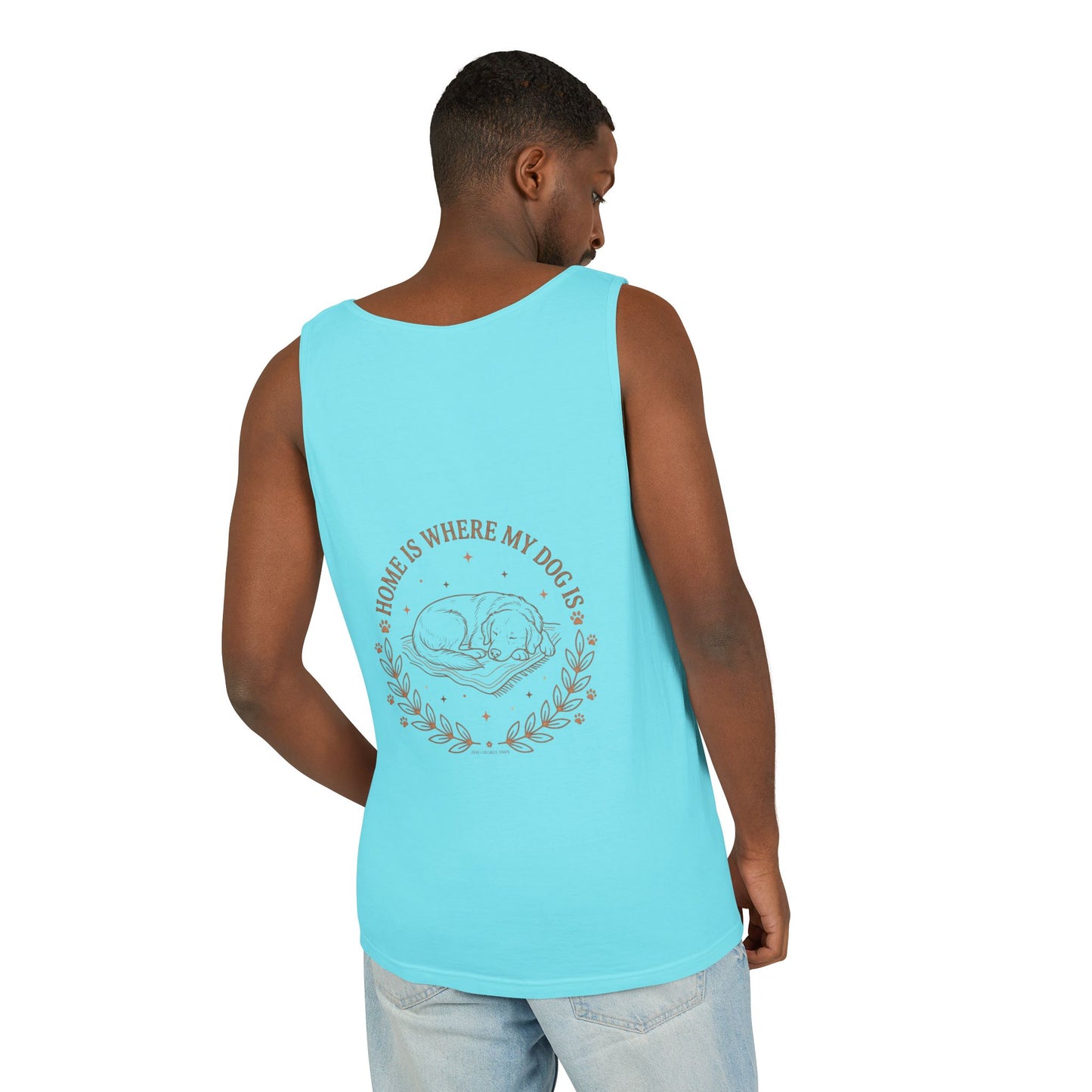 Stay Pawsitive Dog Tank — "Home Is Where My Dog Is" Graphic Tank Top