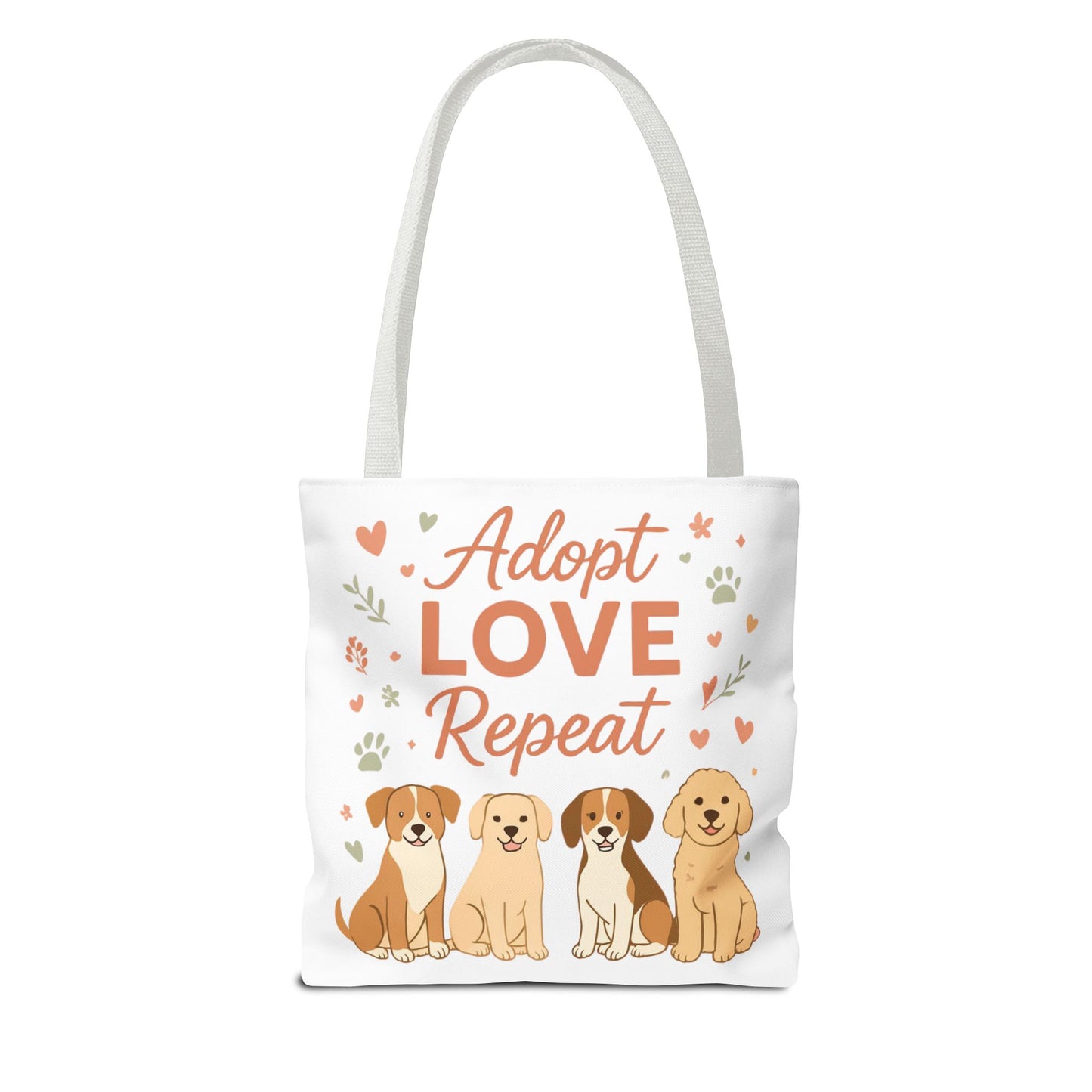 Dog Lover Tote Bag – "My Therapist Has Four Legs" & "Adopt Love Repeat" Canvas Tote
