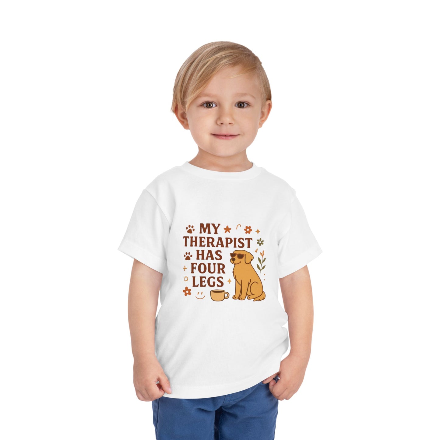 Toddler Tee — "My Therapist Has Four Legs" / "Adopt Love Repeat" Puppy Rescue Shirt