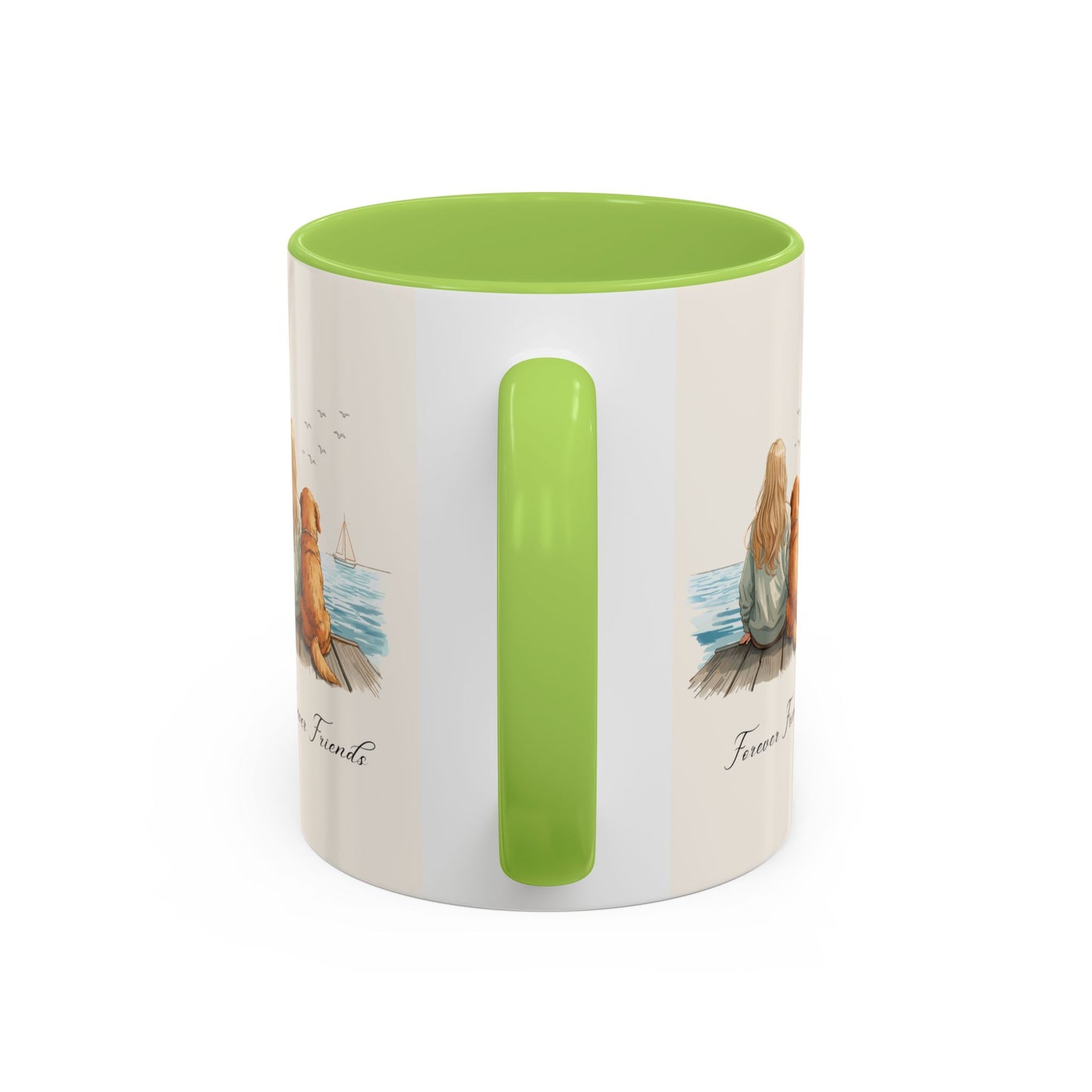 Wag More, Worry Less Dog Lover Coffee Mug — 'Forever Friends' Accent Ceramic Mug (11/15oz)