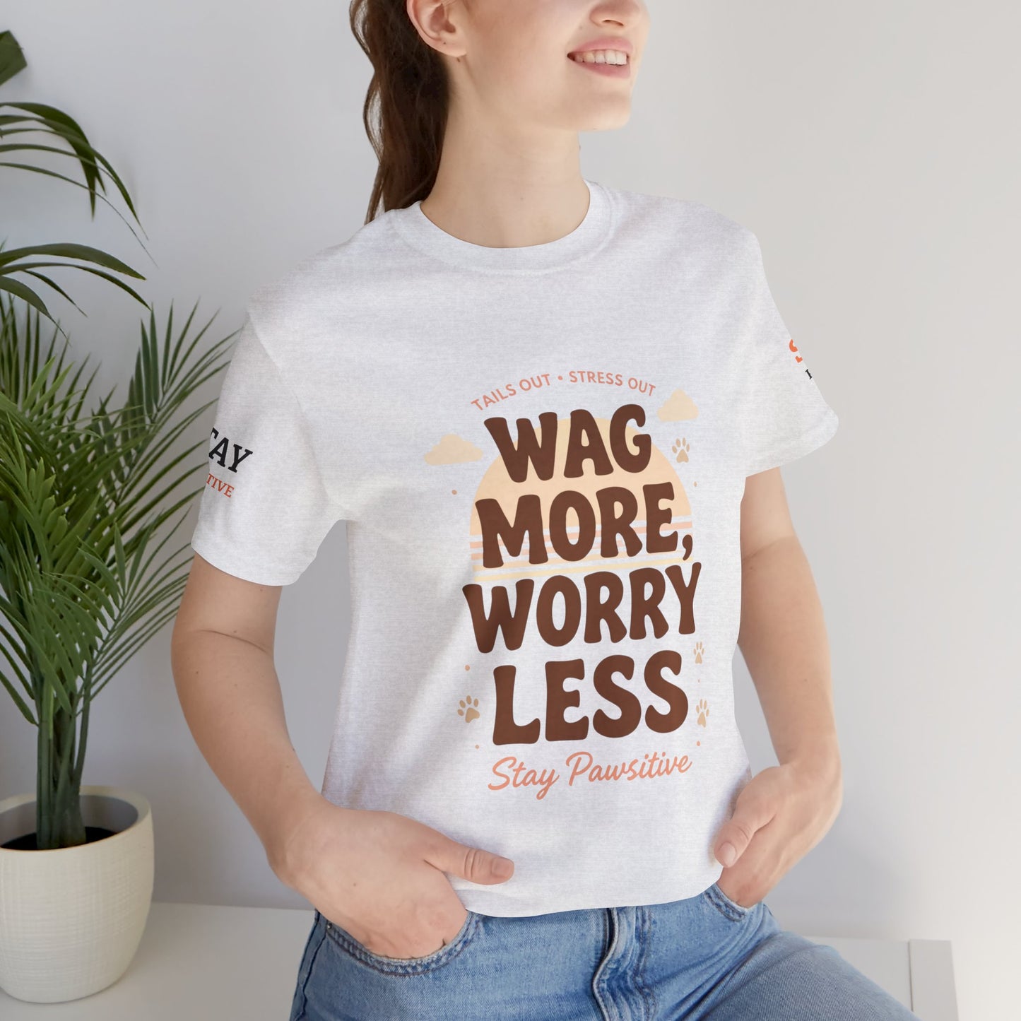 Stay Pawsitive Unisex Dog Lover Tee – Cute Graphic Shirt