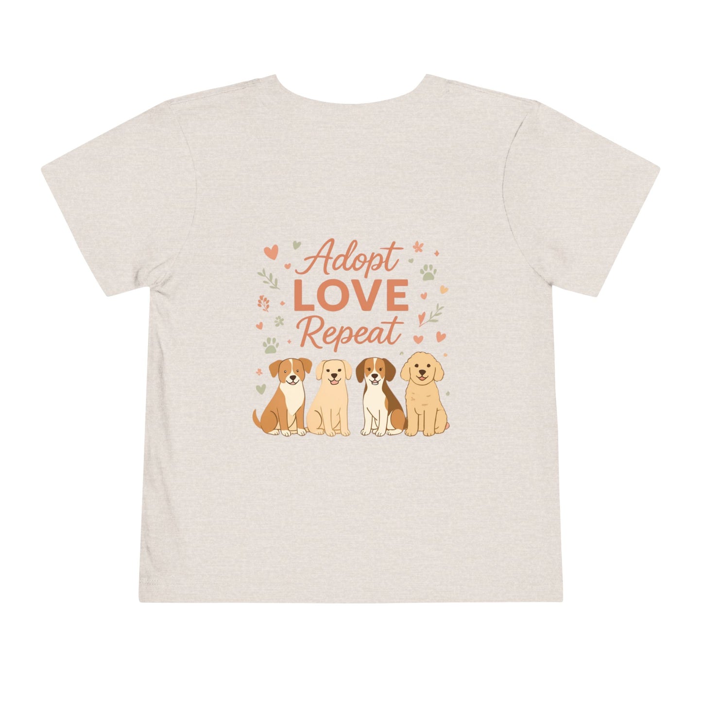 Toddler Tee — "My Therapist Has Four Legs" / "Adopt Love Repeat" Puppy Rescue Shirt