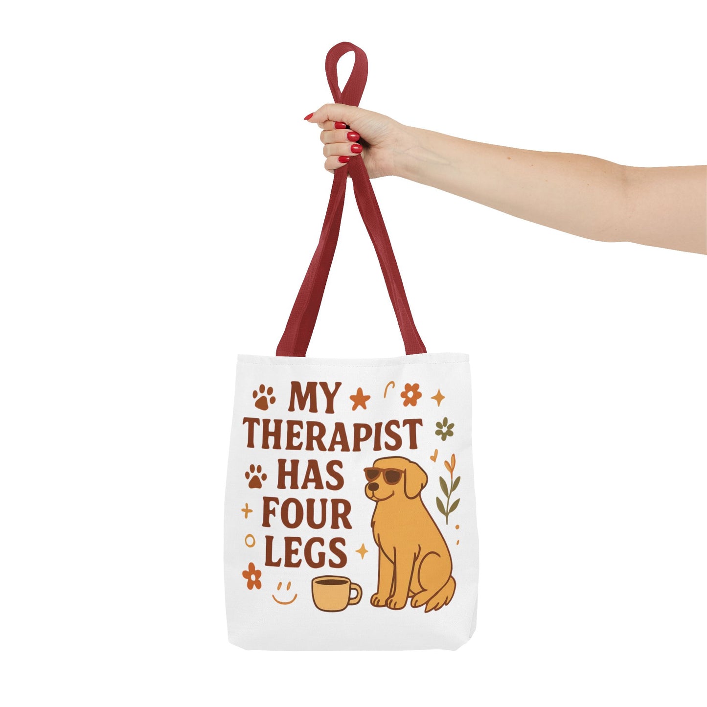 Dog Lover Tote Bag – "My Therapist Has Four Legs" & "Adopt Love Repeat" Canvas Tote
