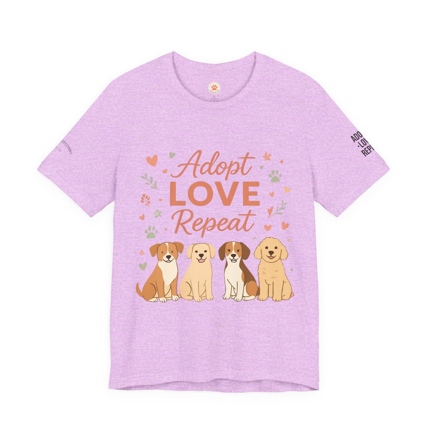 Adopt Love Repeat Tee — “My Therapist Has Four Legs” Dog Lover T‑Shirt