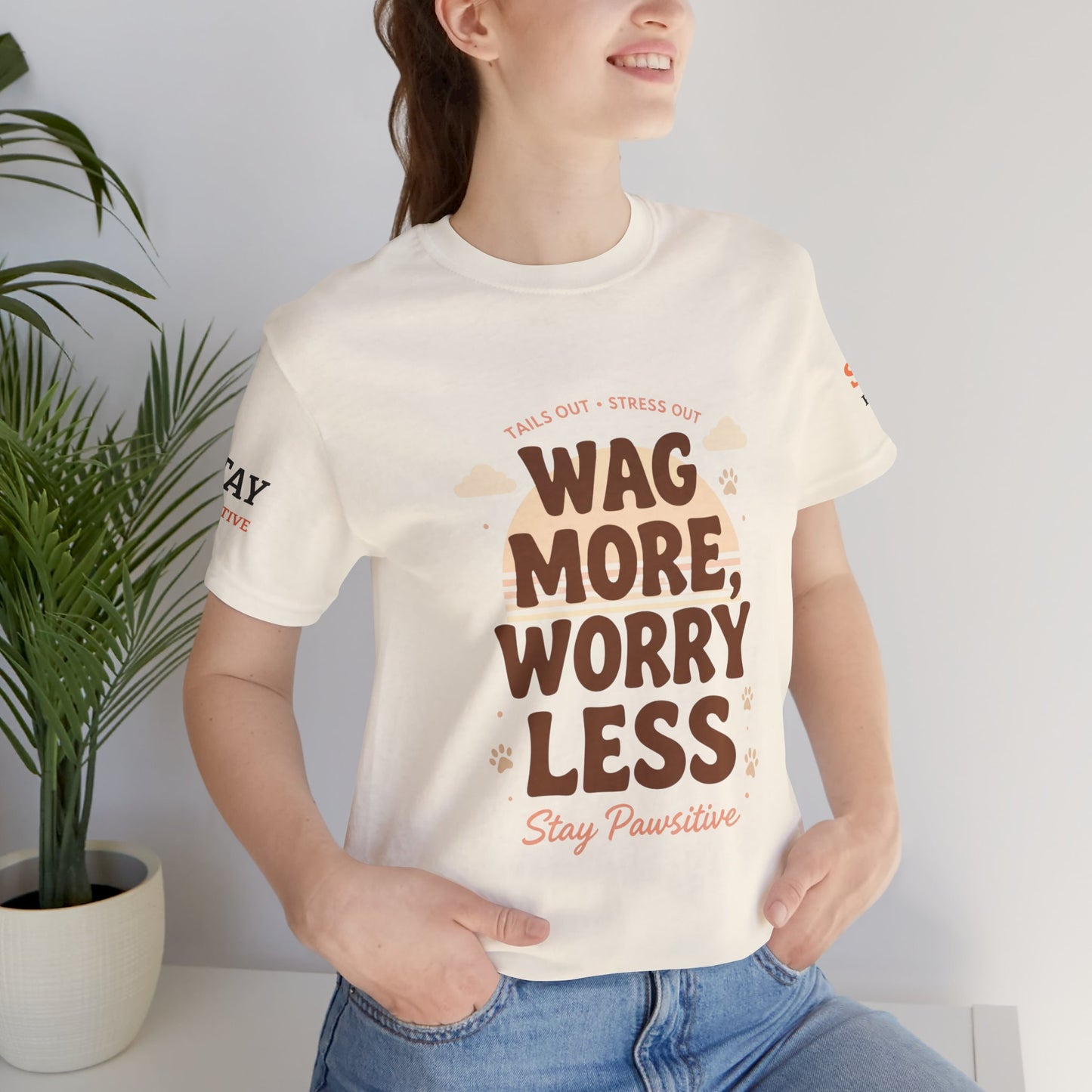 Stay Pawsitive Unisex Dog Lover Tee – Cute Graphic Shirt