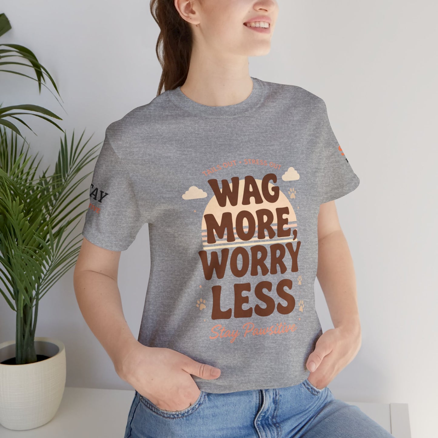 Stay Pawsitive Unisex Dog Lover Tee – Cute Graphic Shirt
