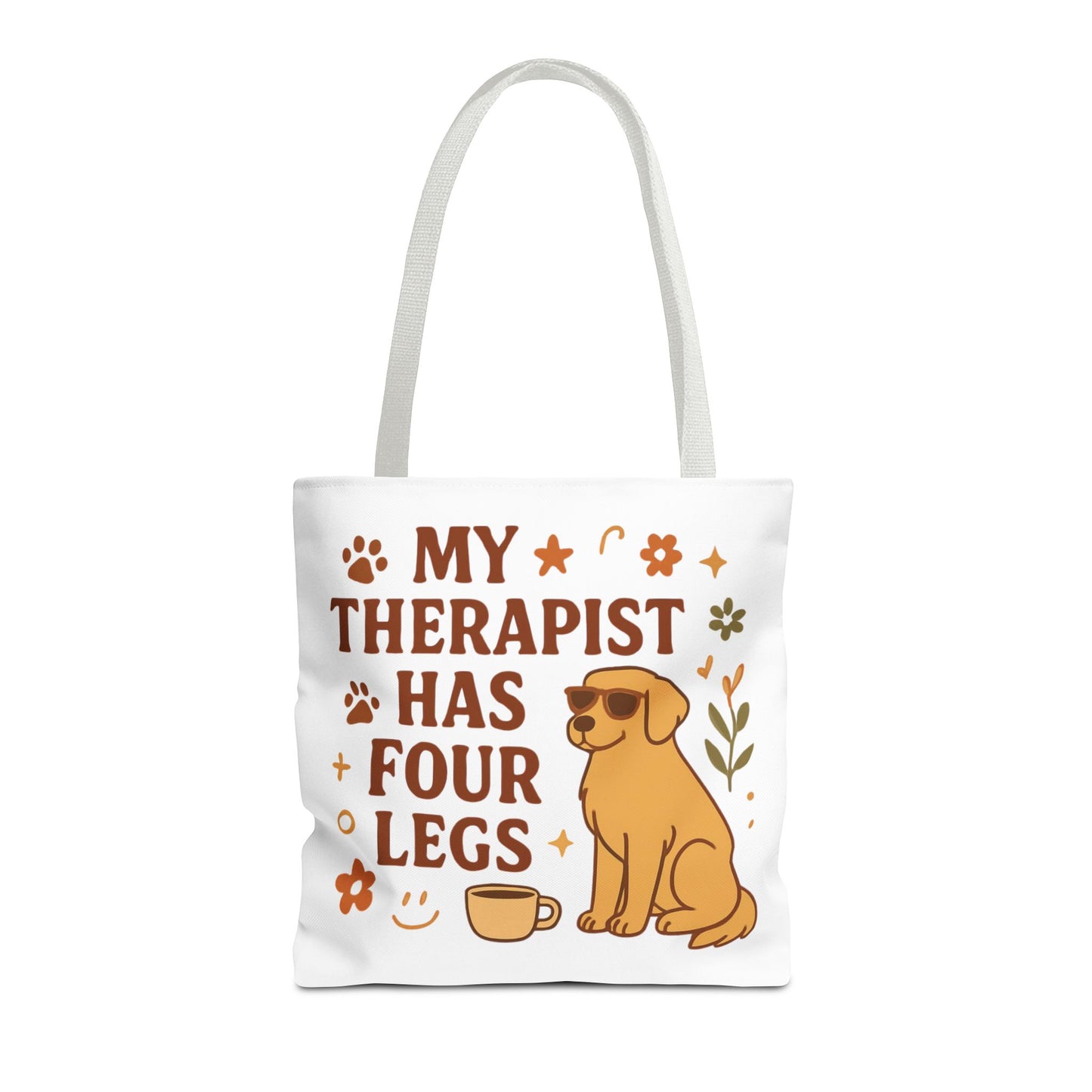 Dog Lover Tote Bag – "My Therapist Has Four Legs" & "Adopt Love Repeat" Canvas Tote