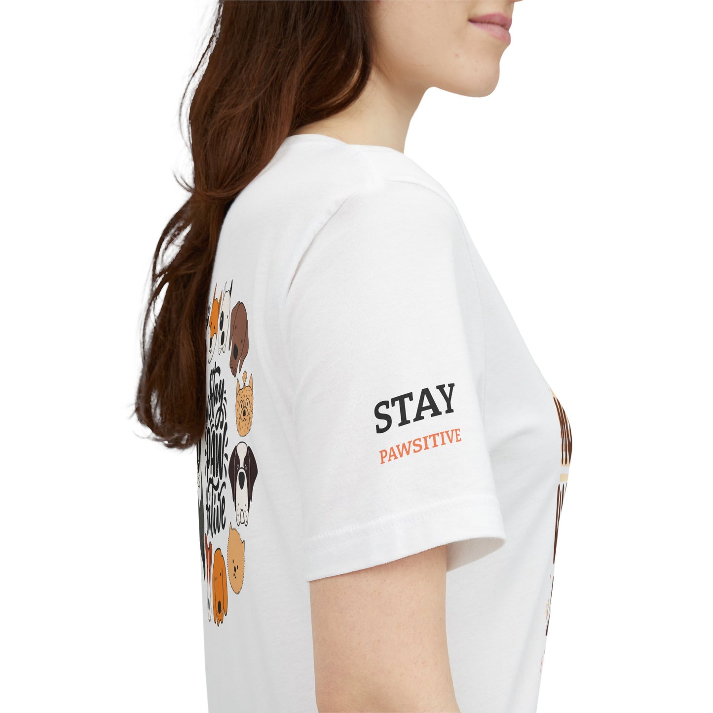Stay Pawsitive Unisex Dog Lover Tee – Cute Graphic Shirt