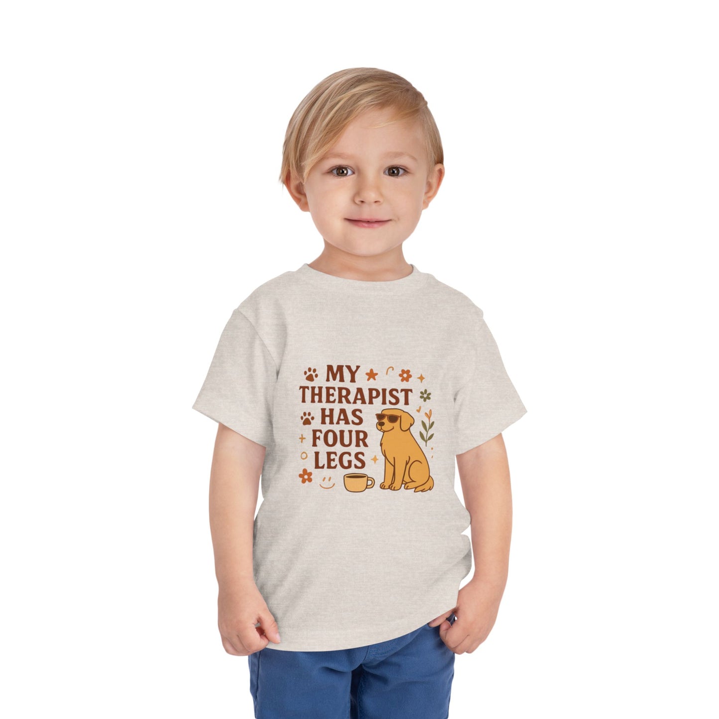 Toddler Tee — "My Therapist Has Four Legs" / "Adopt Love Repeat" Puppy Rescue Shirt