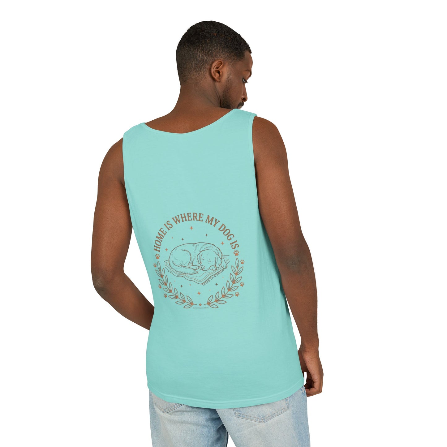 Stay Pawsitive Dog Tank — "Home Is Where My Dog Is" Graphic Tank Top