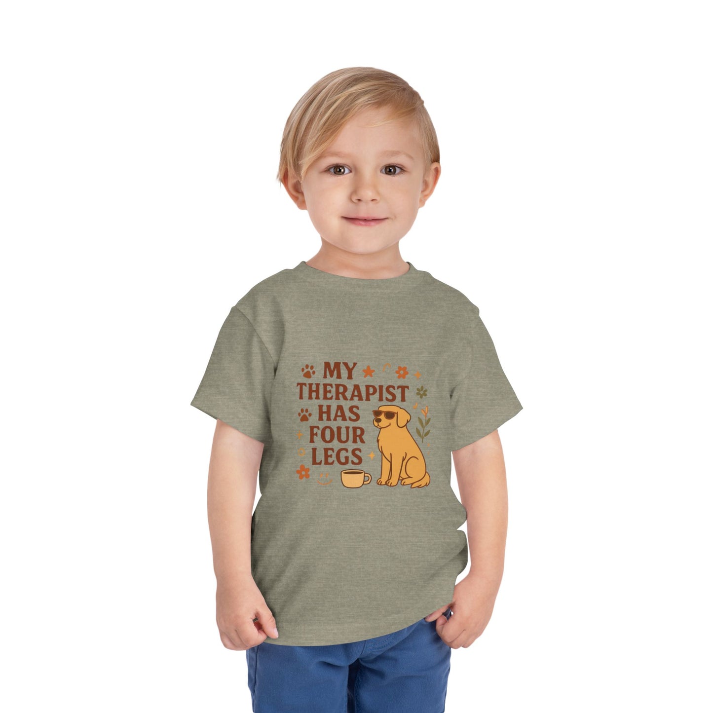 Toddler Tee — "My Therapist Has Four Legs" / "Adopt Love Repeat" Puppy Rescue Shirt