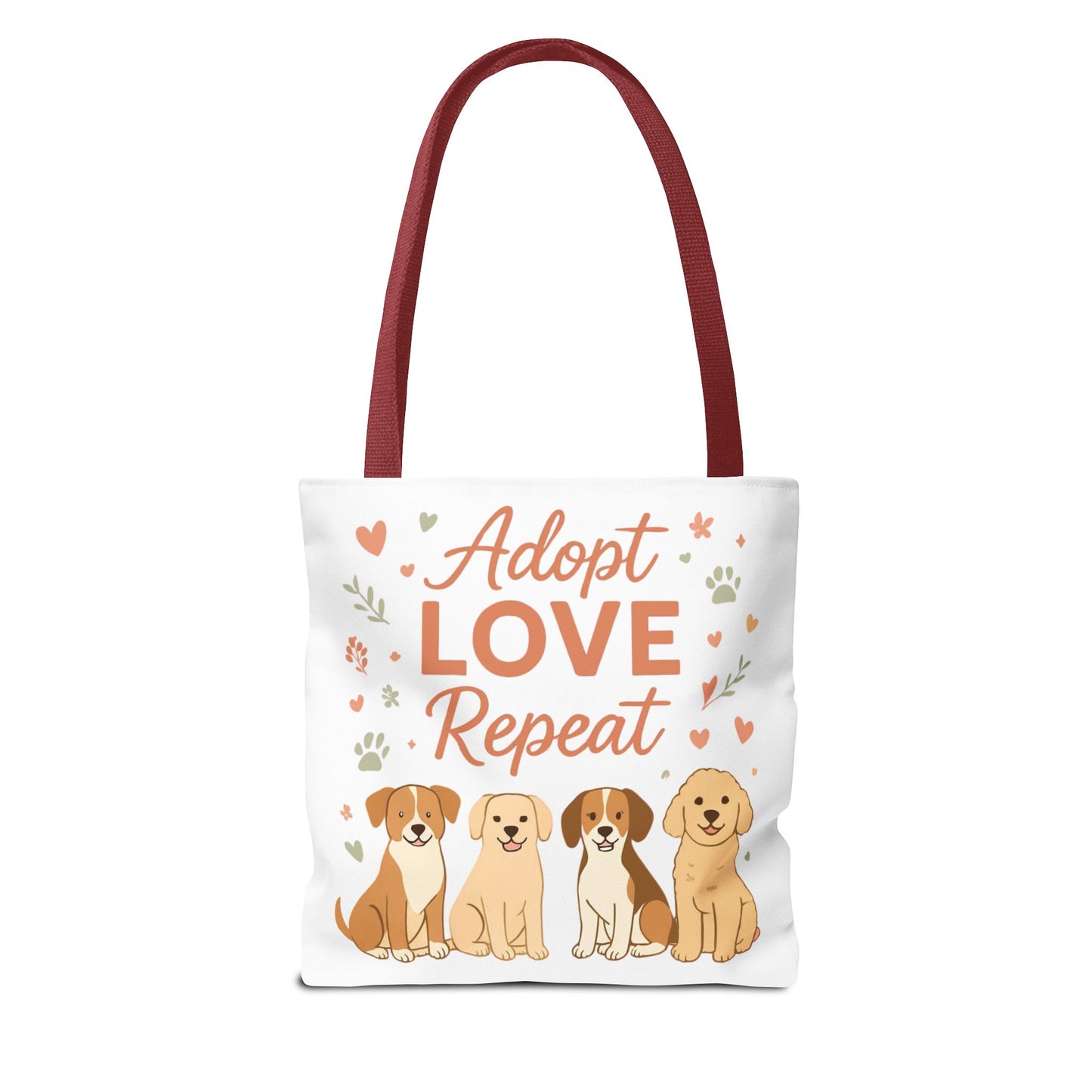 Dog Lover Tote Bag – "My Therapist Has Four Legs" & "Adopt Love Repeat" Canvas Tote