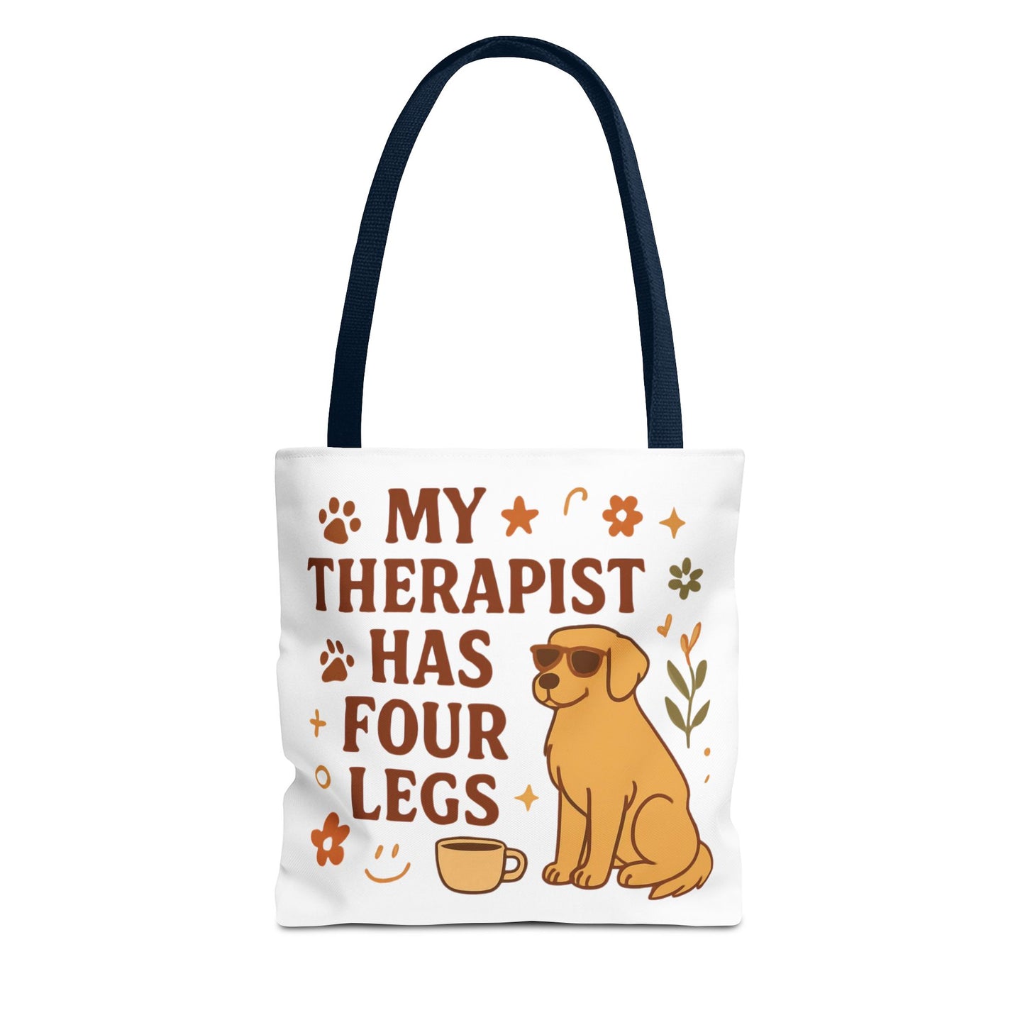 Dog Lover Tote Bag – "My Therapist Has Four Legs" & "Adopt Love Repeat" Canvas Tote