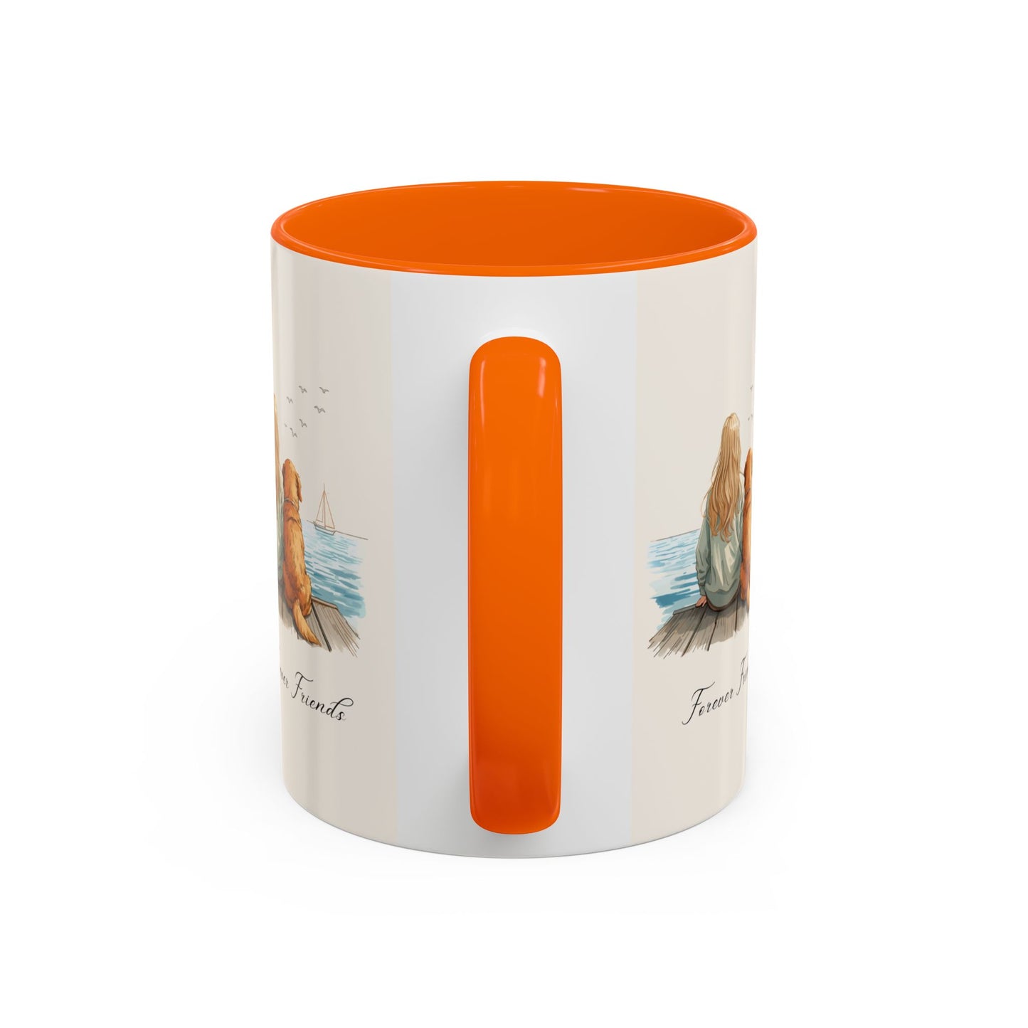 Wag More, Worry Less Dog Lover Coffee Mug — 'Forever Friends' Accent Ceramic Mug (11/15oz)