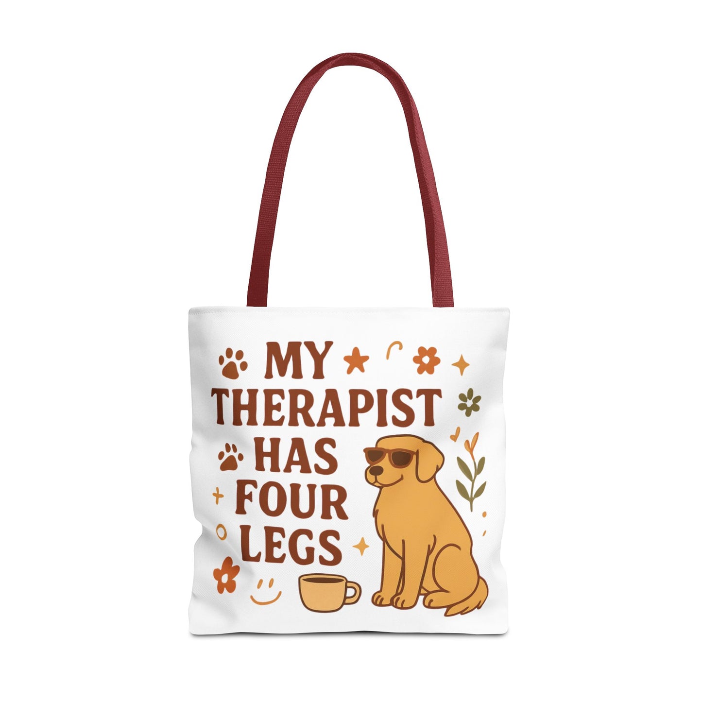 Dog Lover Tote Bag – "My Therapist Has Four Legs" & "Adopt Love Repeat" Canvas Tote