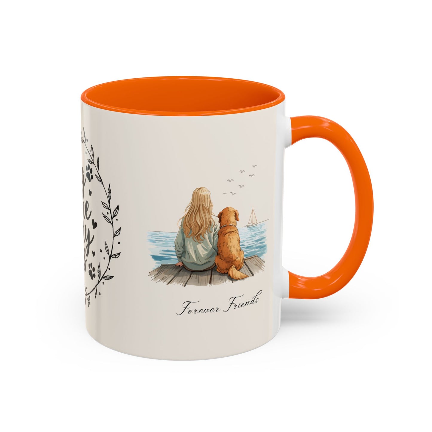 Wag More, Worry Less Dog Lover Coffee Mug — 'Forever Friends' Accent Ceramic Mug (11/15oz)